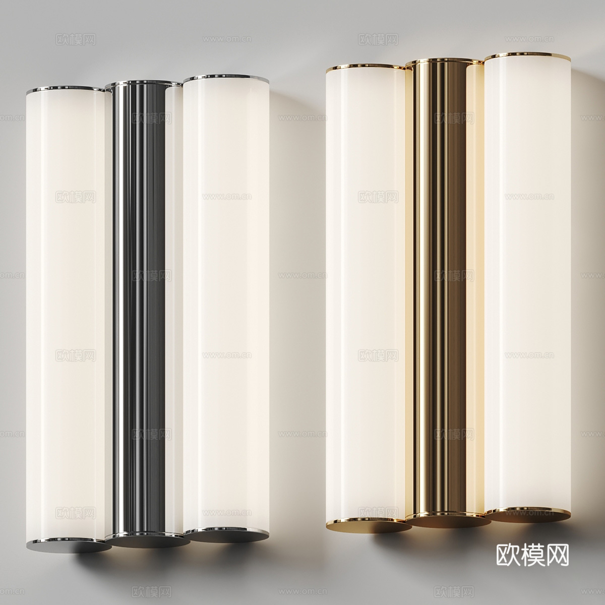 现代轻奢 Gamma 金属玻璃壁灯3d模型下载