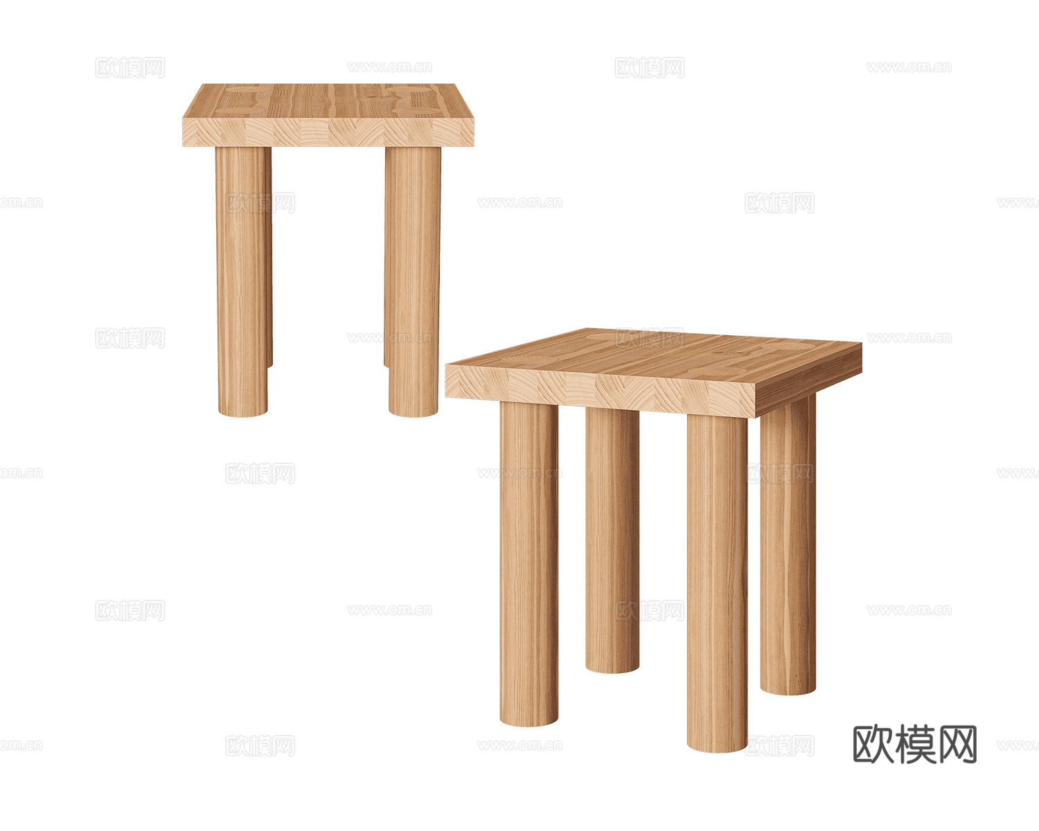 Yaratam Design 原木风边几3d模型下载