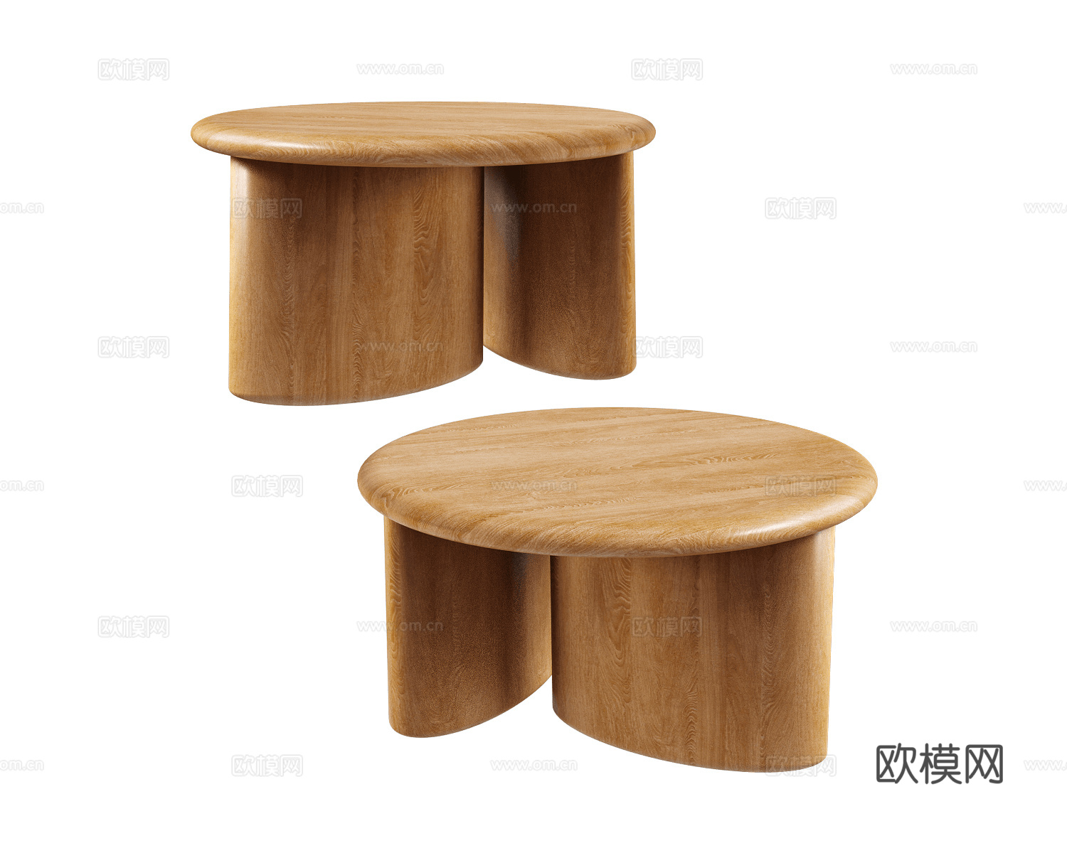 CORE objects 原木风茶几3d模型下载