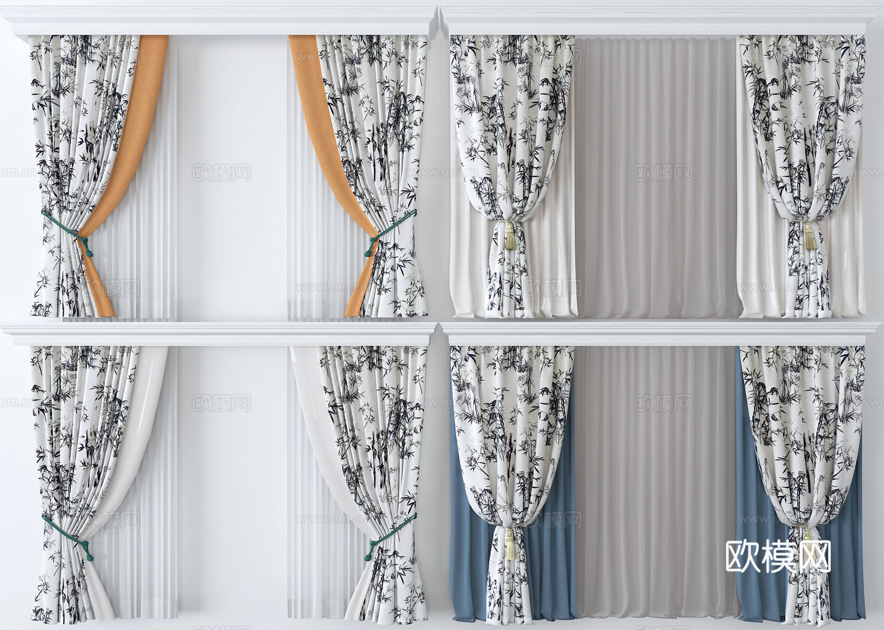 窗帘3d模型下载