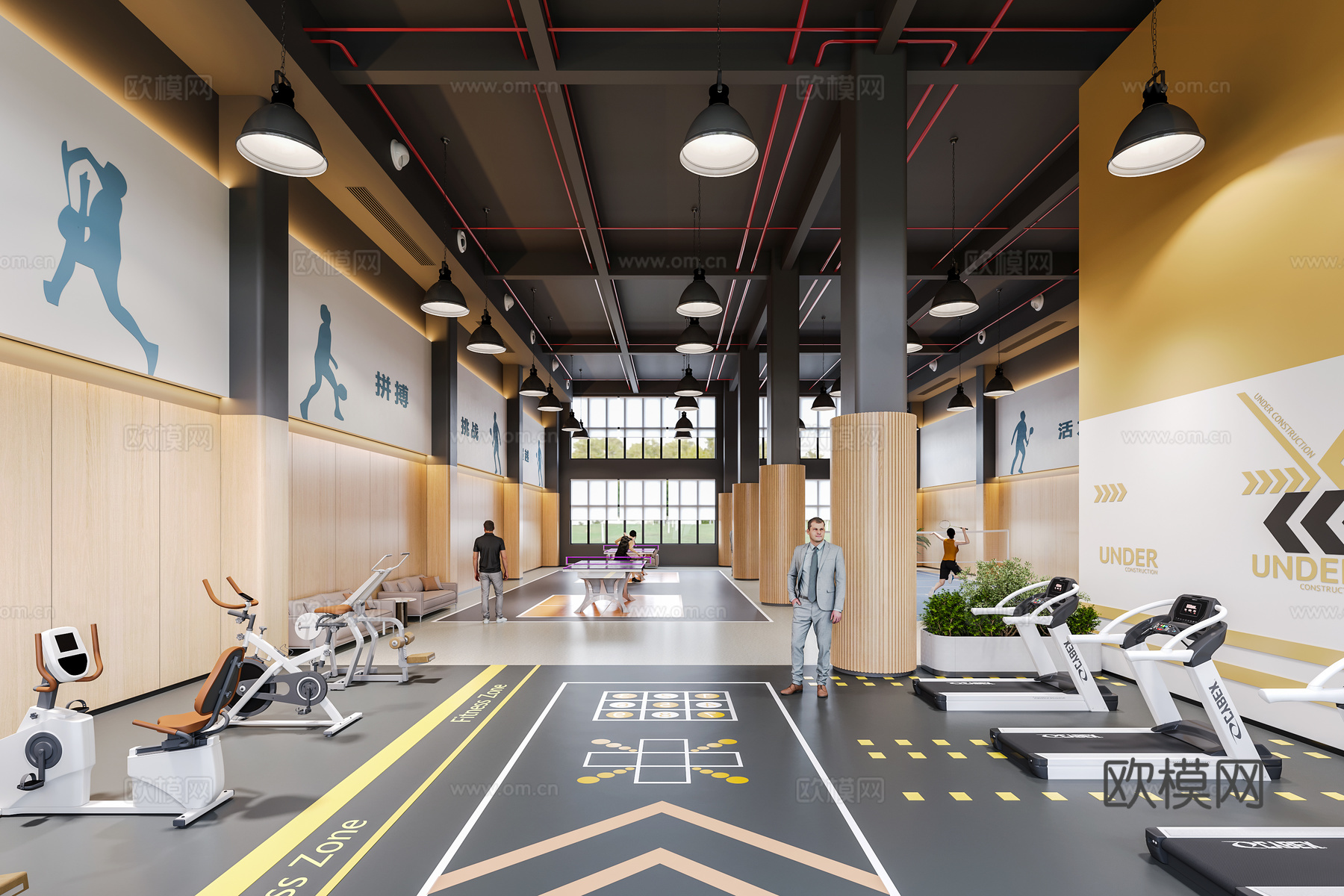 羽毛球健身馆3d模型下载（渲染图2）