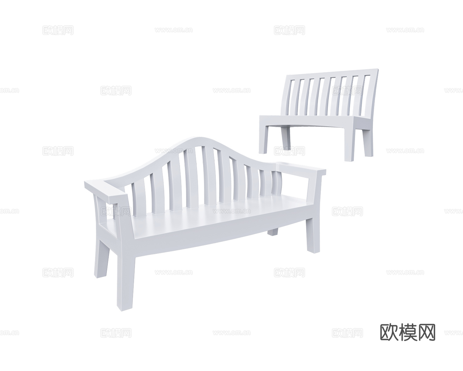 Serralunga 简欧长椅3d模型下载