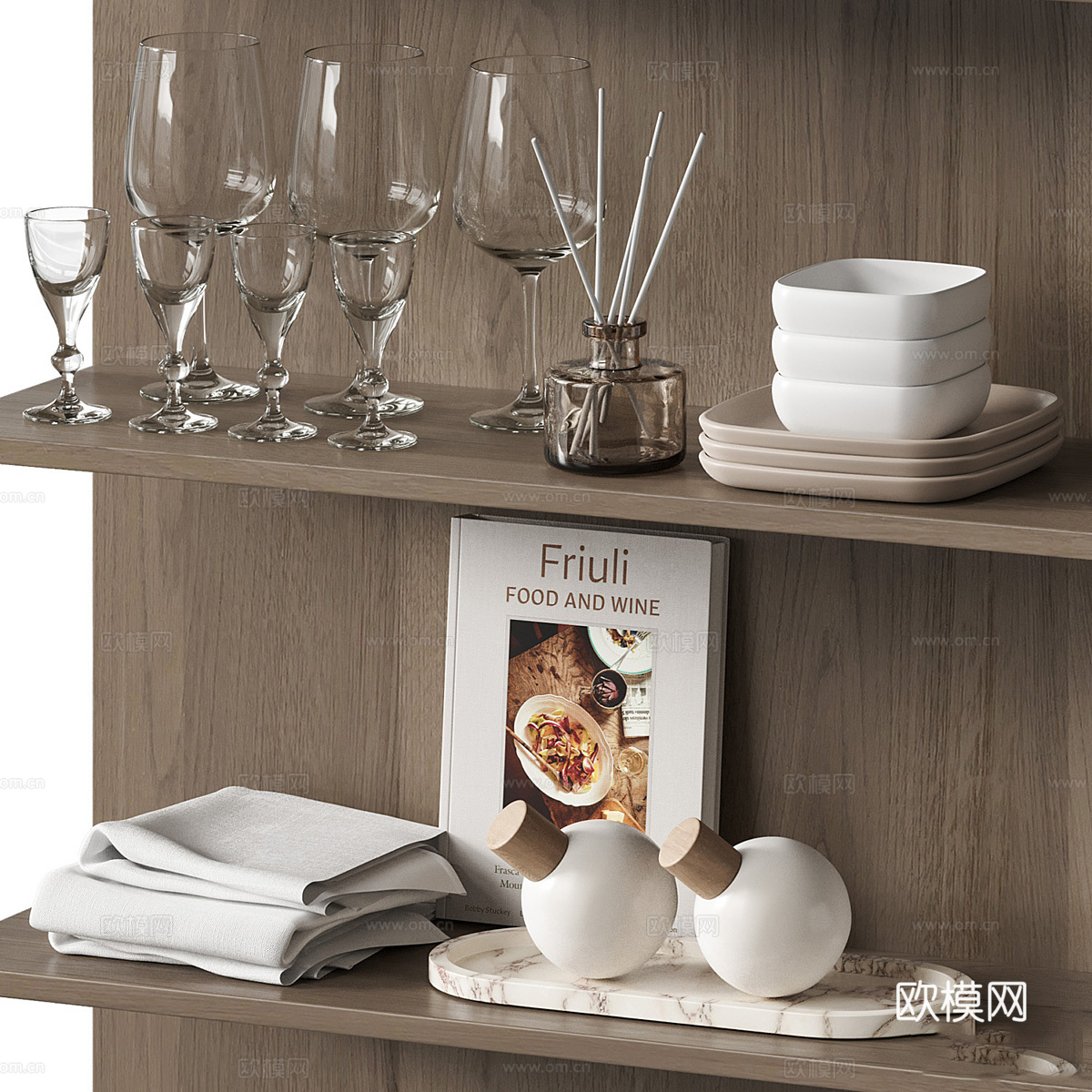 现代厨房炊具 餐具3d模型下载（渲染图5）