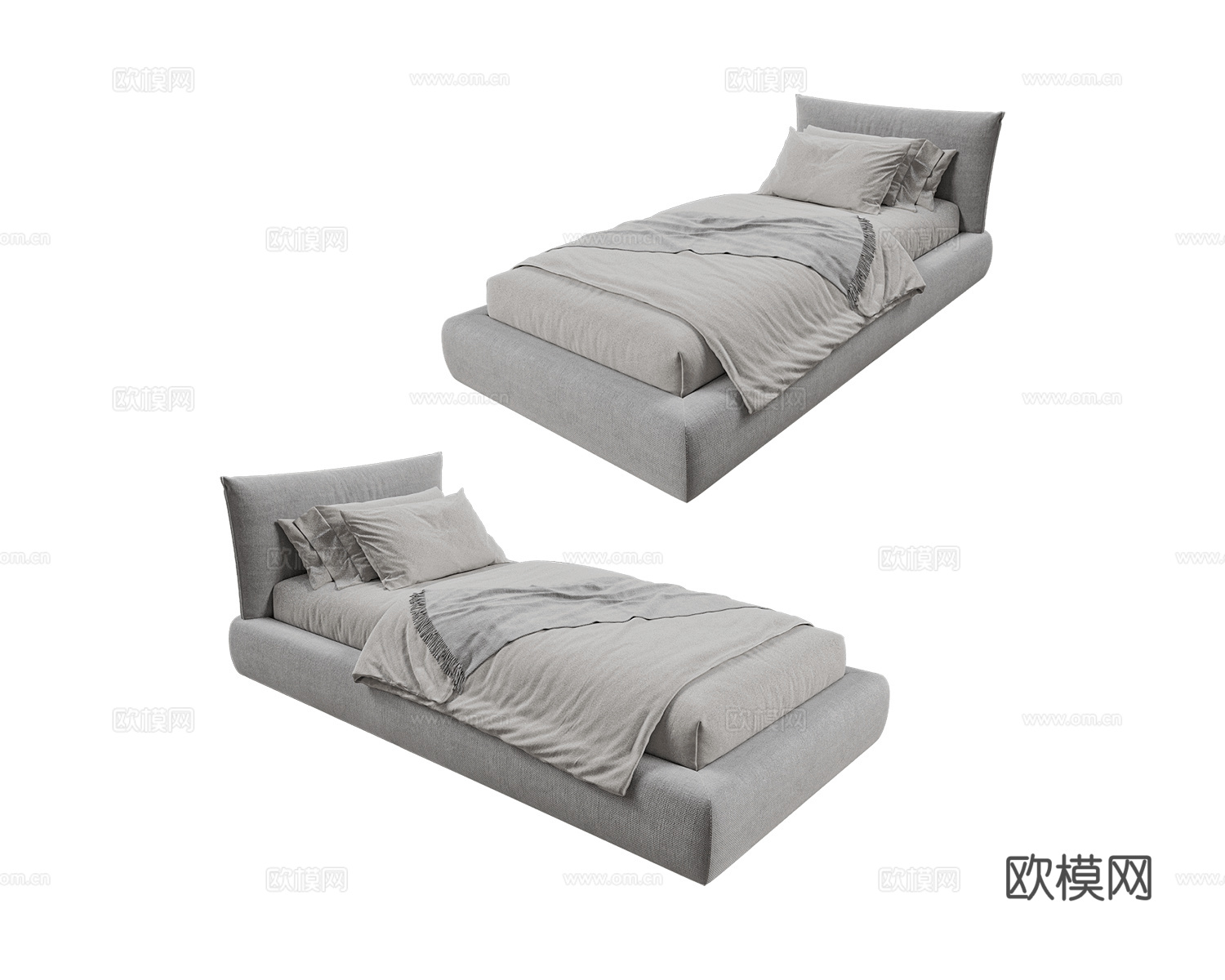 Beds one 单人床3d模型下载