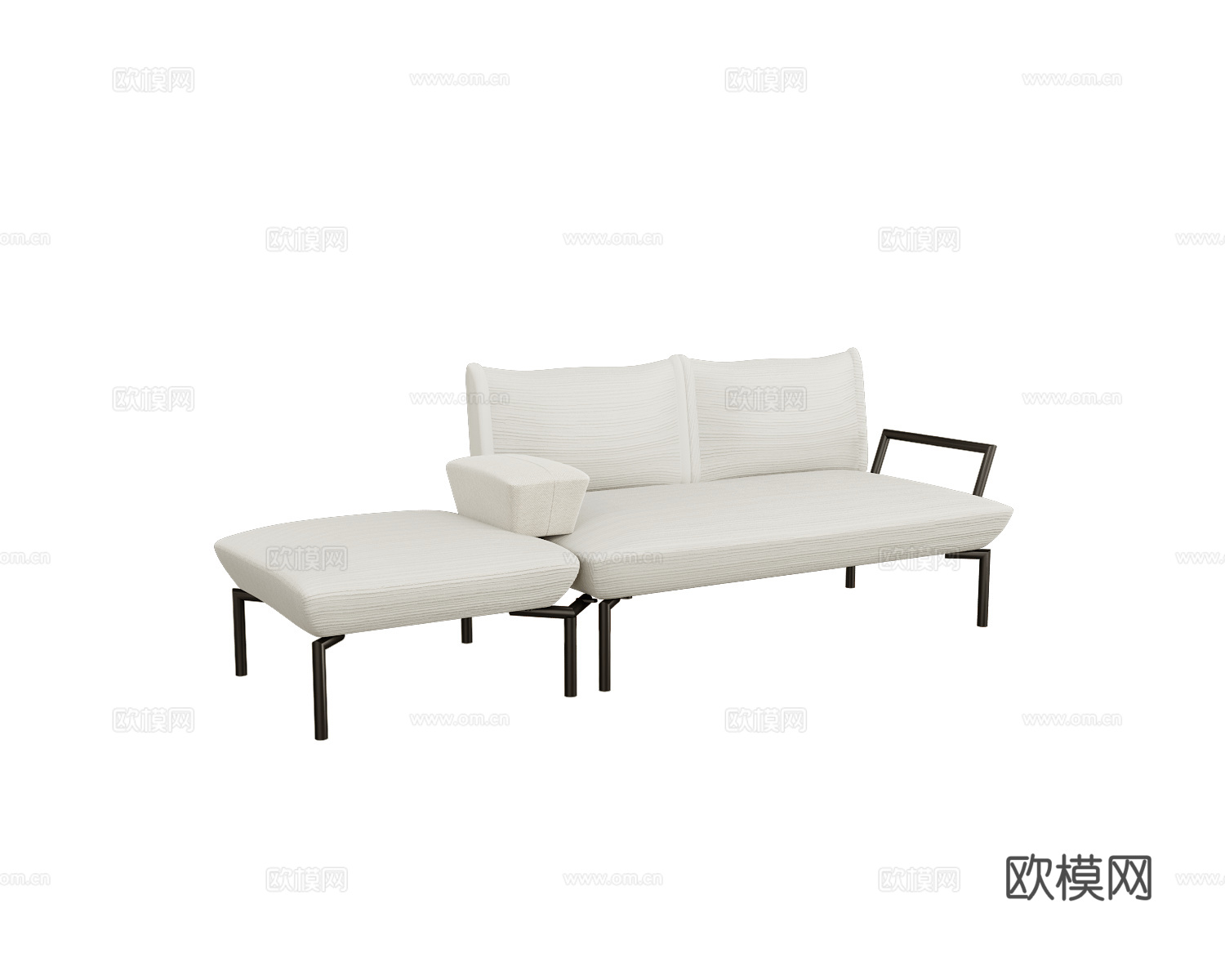 Sancal 贵妃椅 双人长椅3d模型下载（渲染图1）