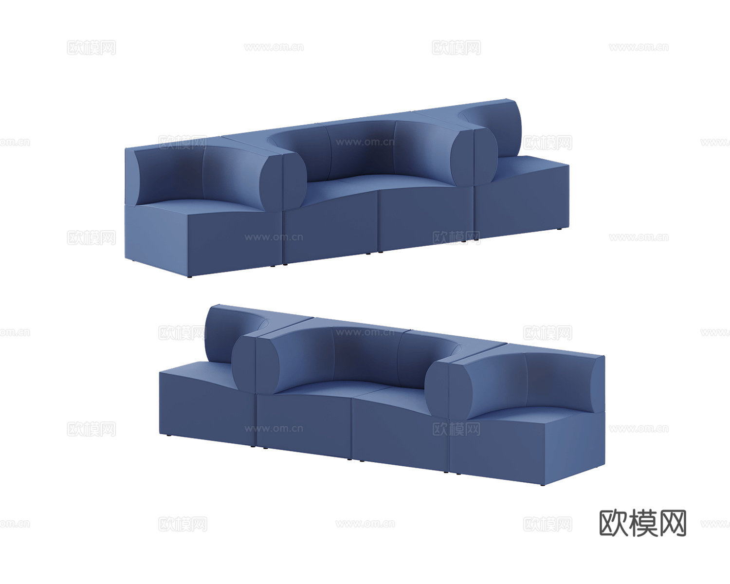 Sancal 四人公共沙发3d模型下载