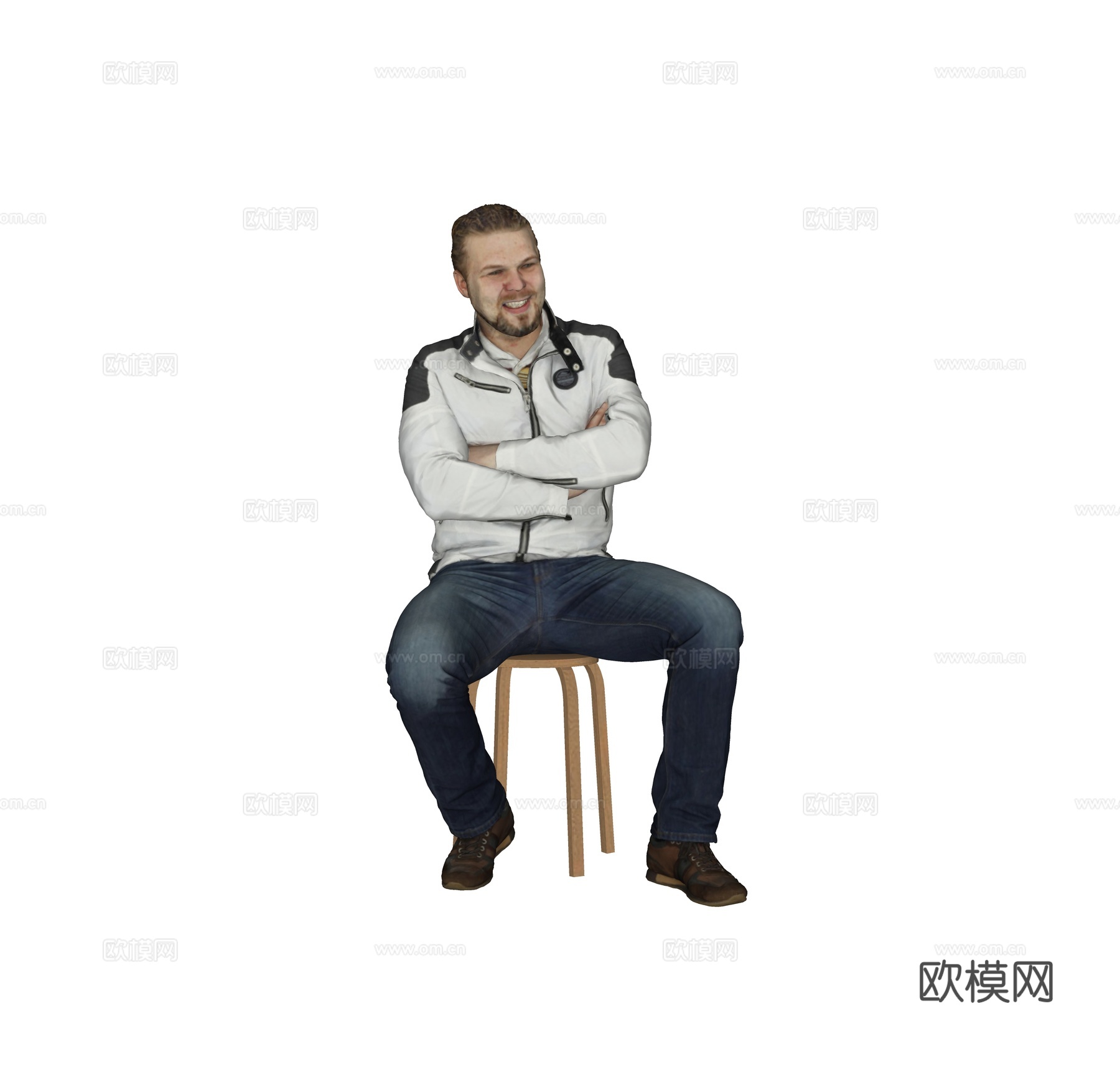 现代人物 三维人物 坐姿男人su模型