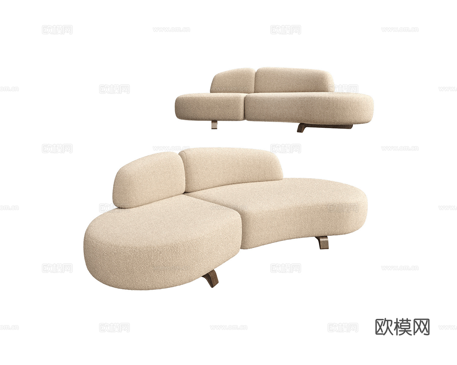Paolo Castelli 双人沙发3d模型下载