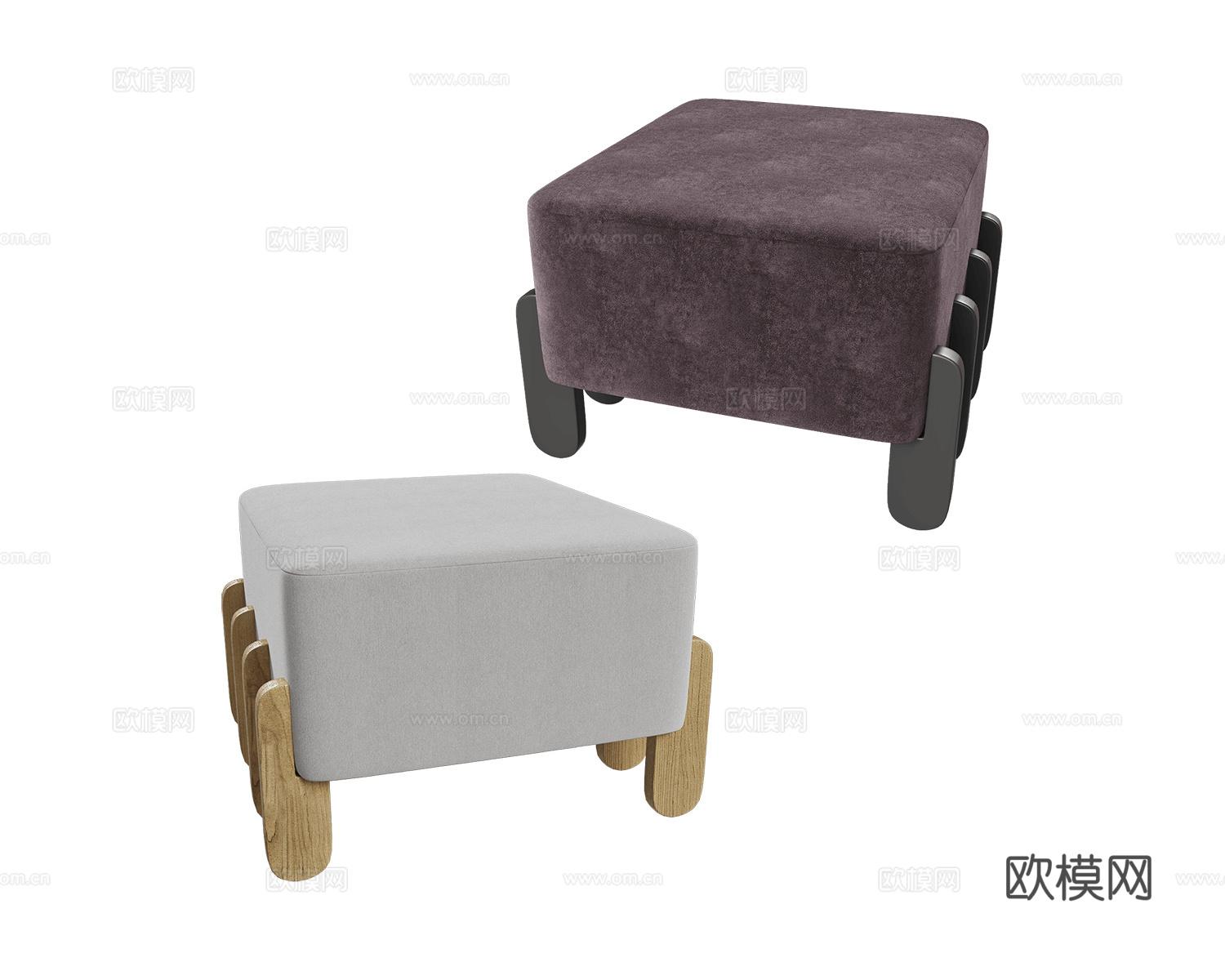 DOFII 简欧沙发凳3d模型下载