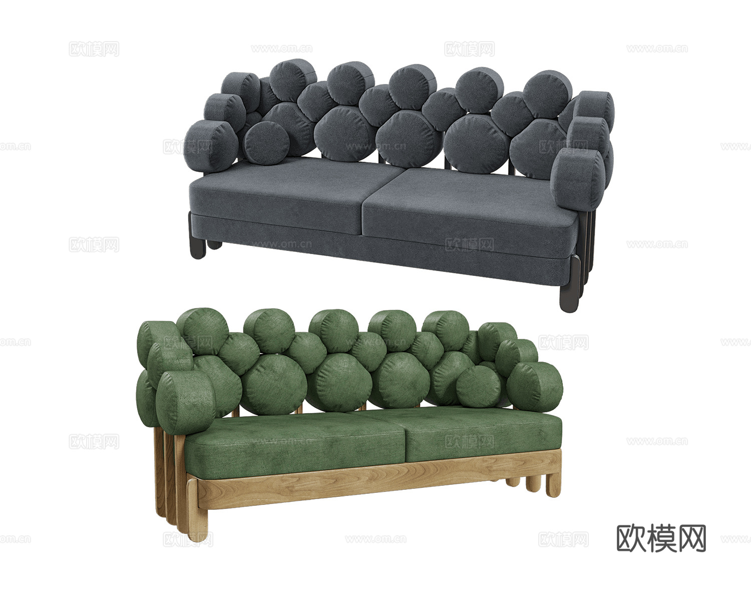 DOFII 简欧双人沙发3d模型下载