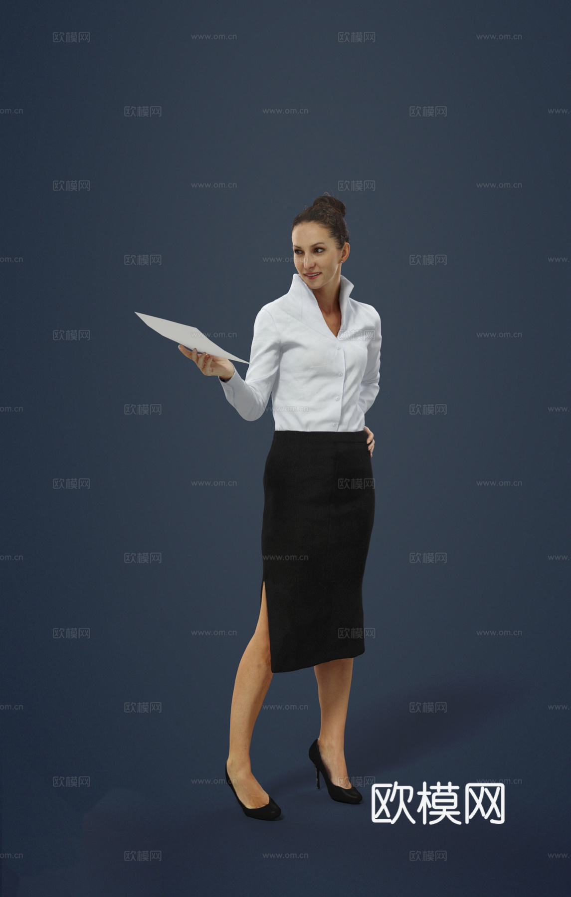 现代人物 三维人物 白领女人su模型