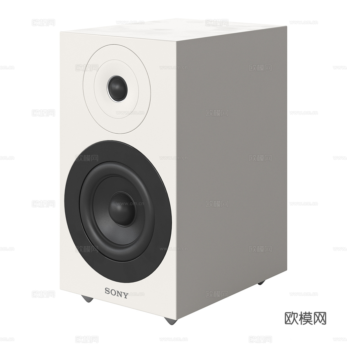 现代黑胶索尼唱片机 音响组合3d模型下载（渲染图4）