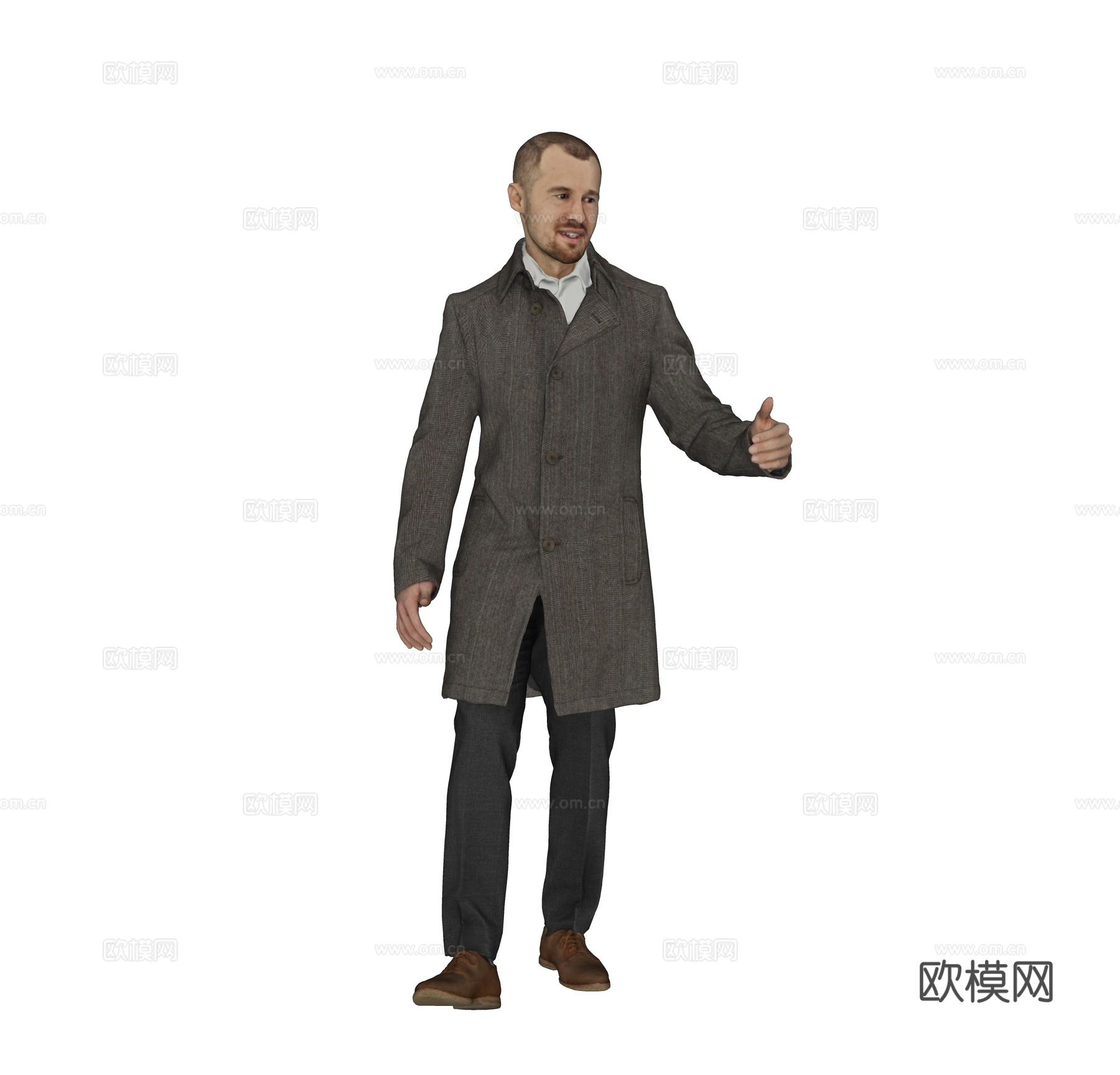 现代人物 三维人物 西装男人su模型