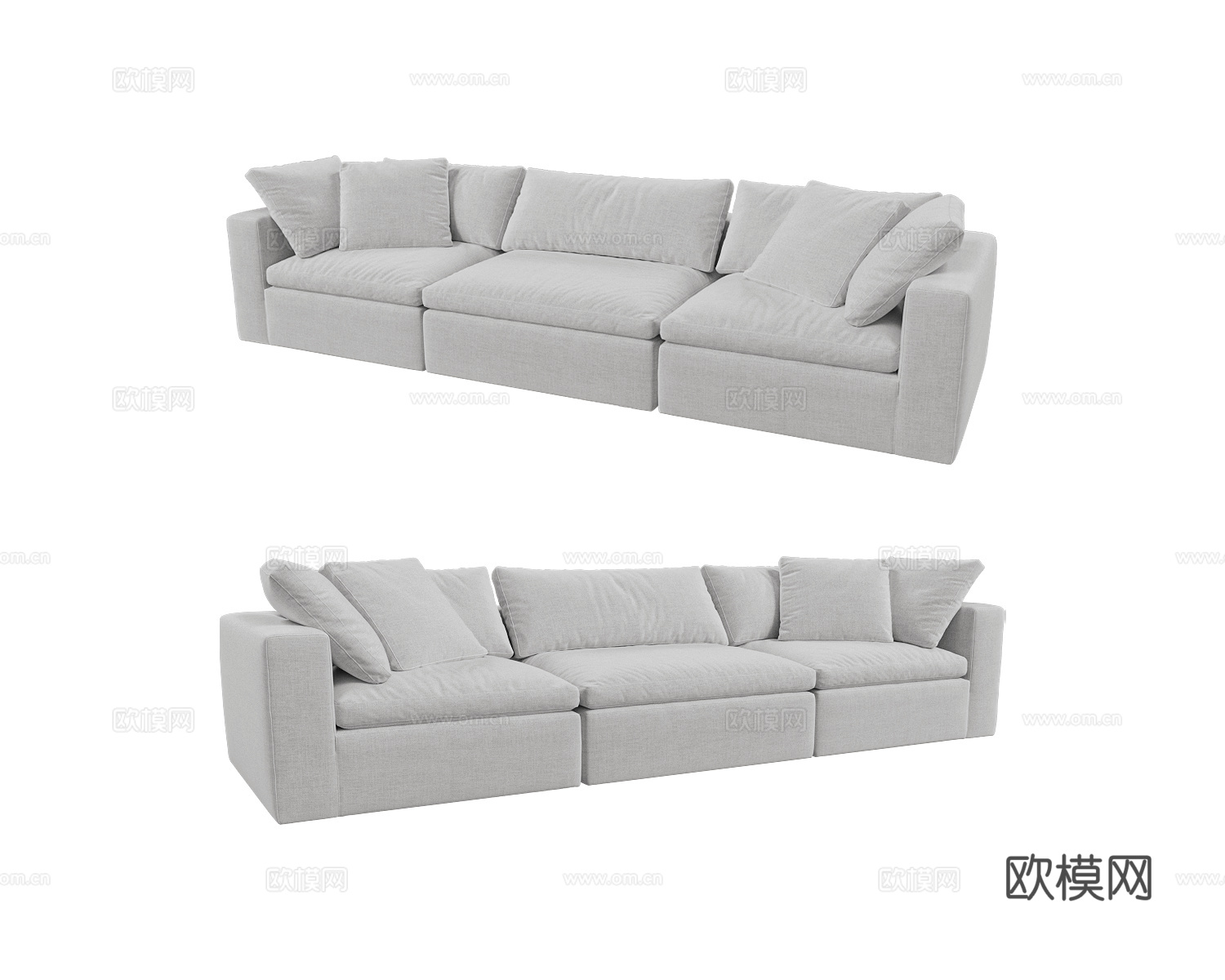 Beds one 三人沙发3d模型下载