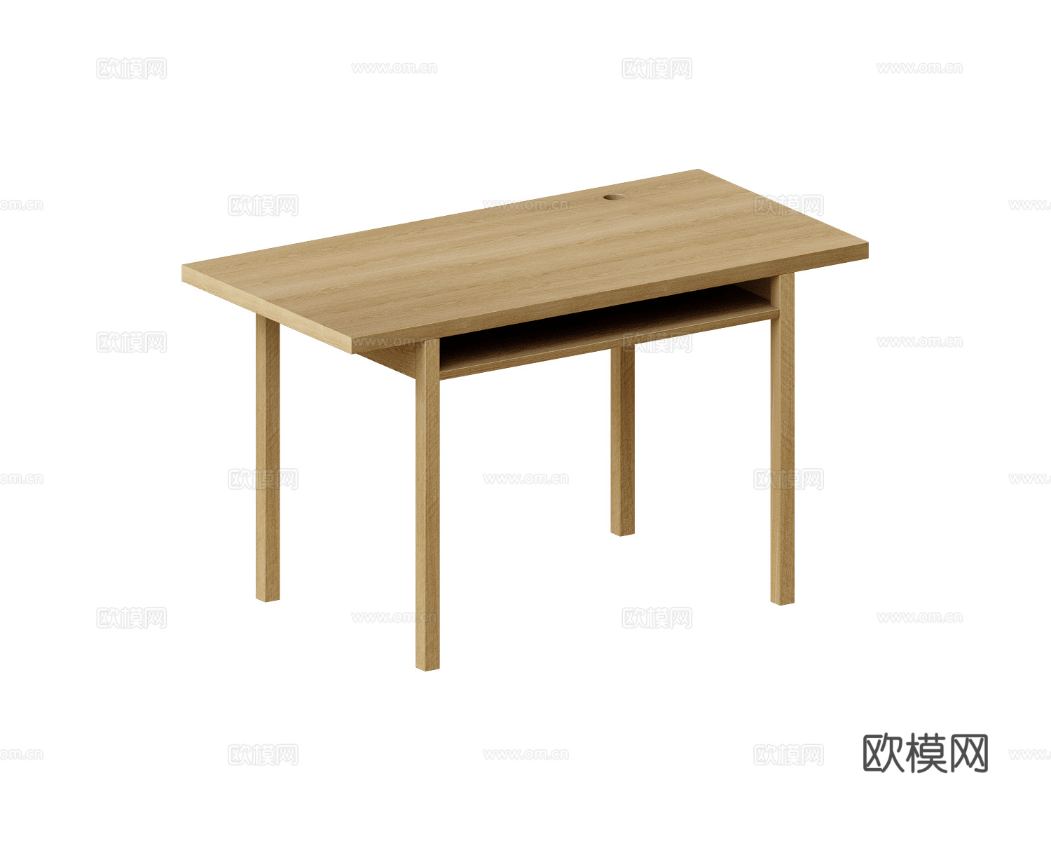 SIJU 原木风书桌3d模型下载