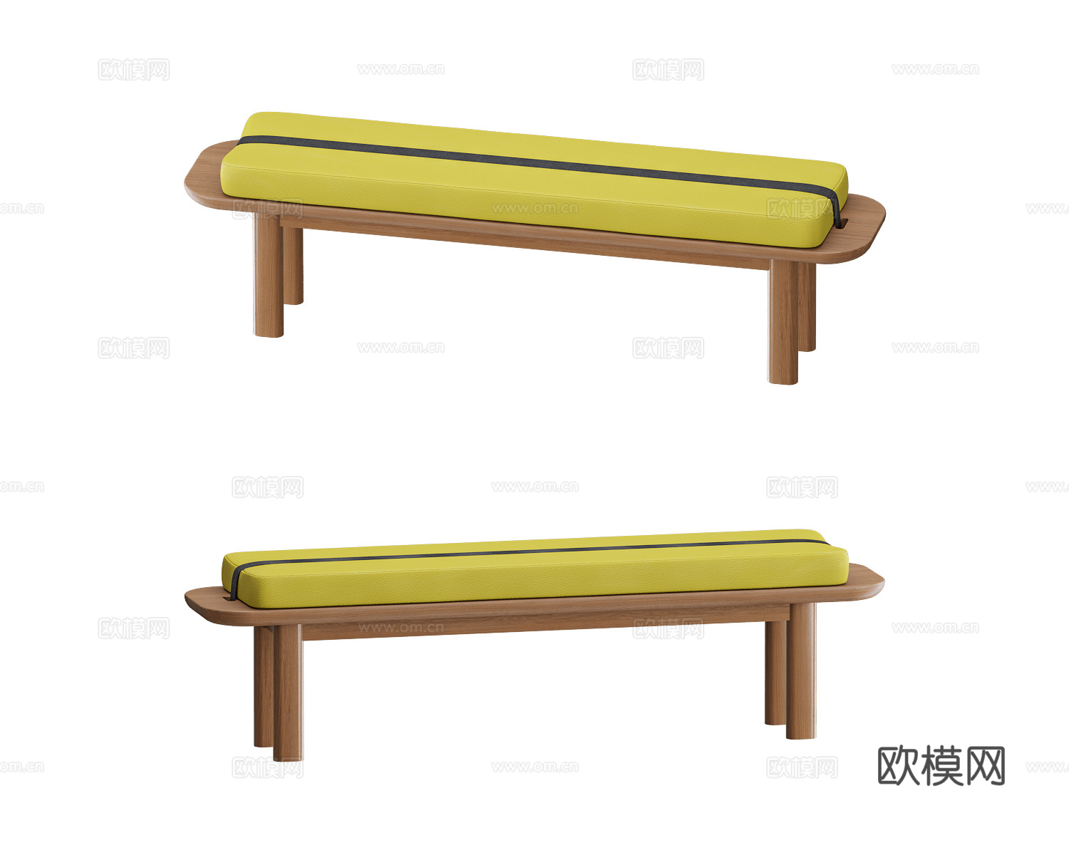 Yaratam Design 原木风床尾凳3d模型下载