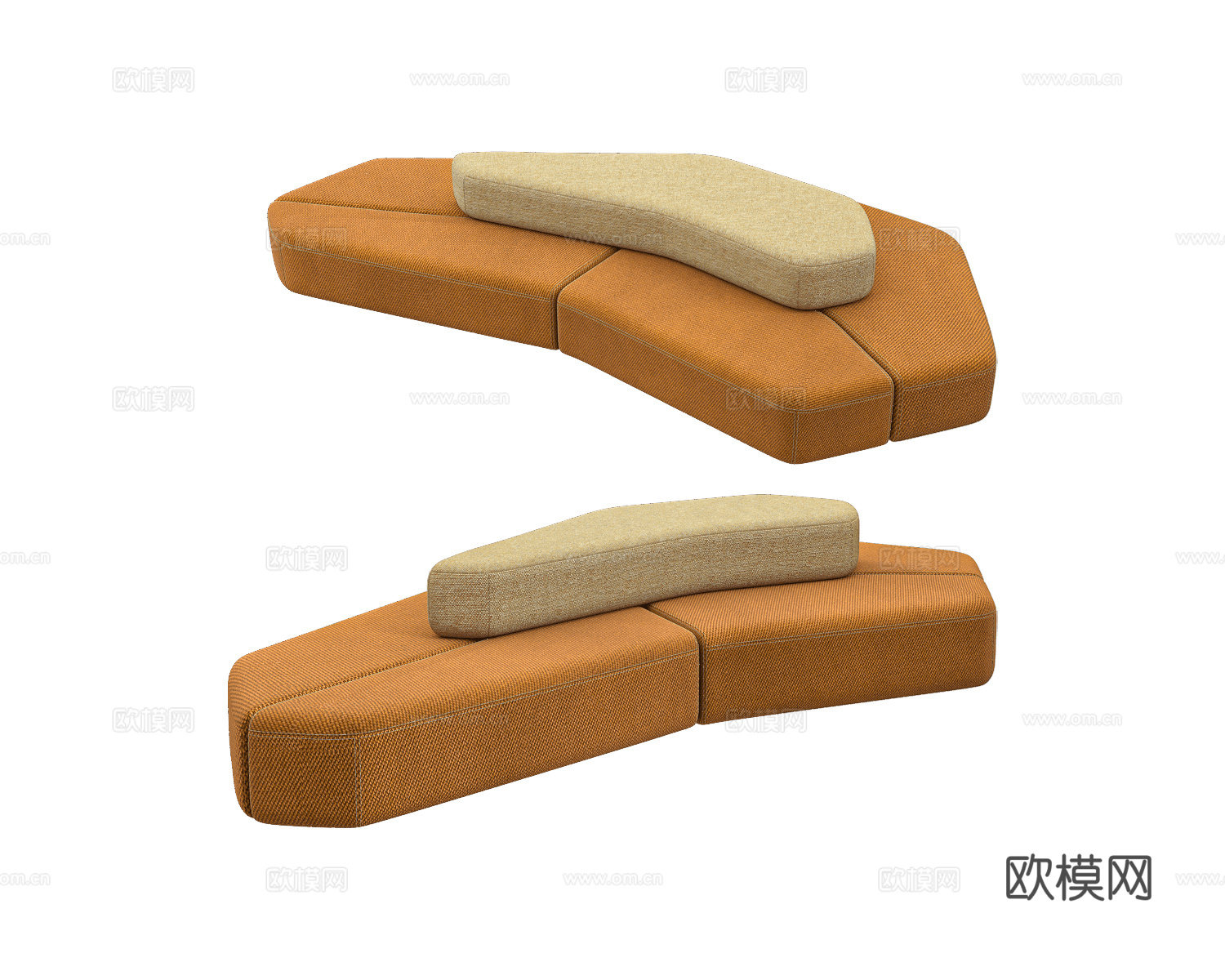 Addon Furniture 办公沙发3d模型下载（渲染图2）