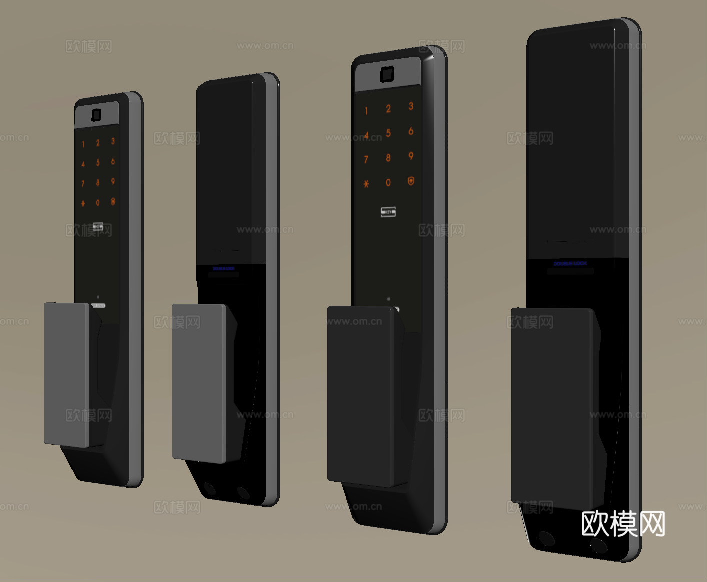 现代指纹锁   智能锁 密码锁su模型