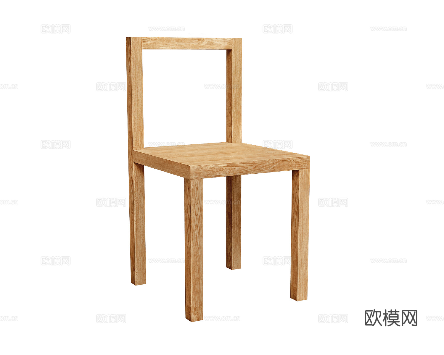 SIJU  原木风餐椅3d模型下载（渲染图2）