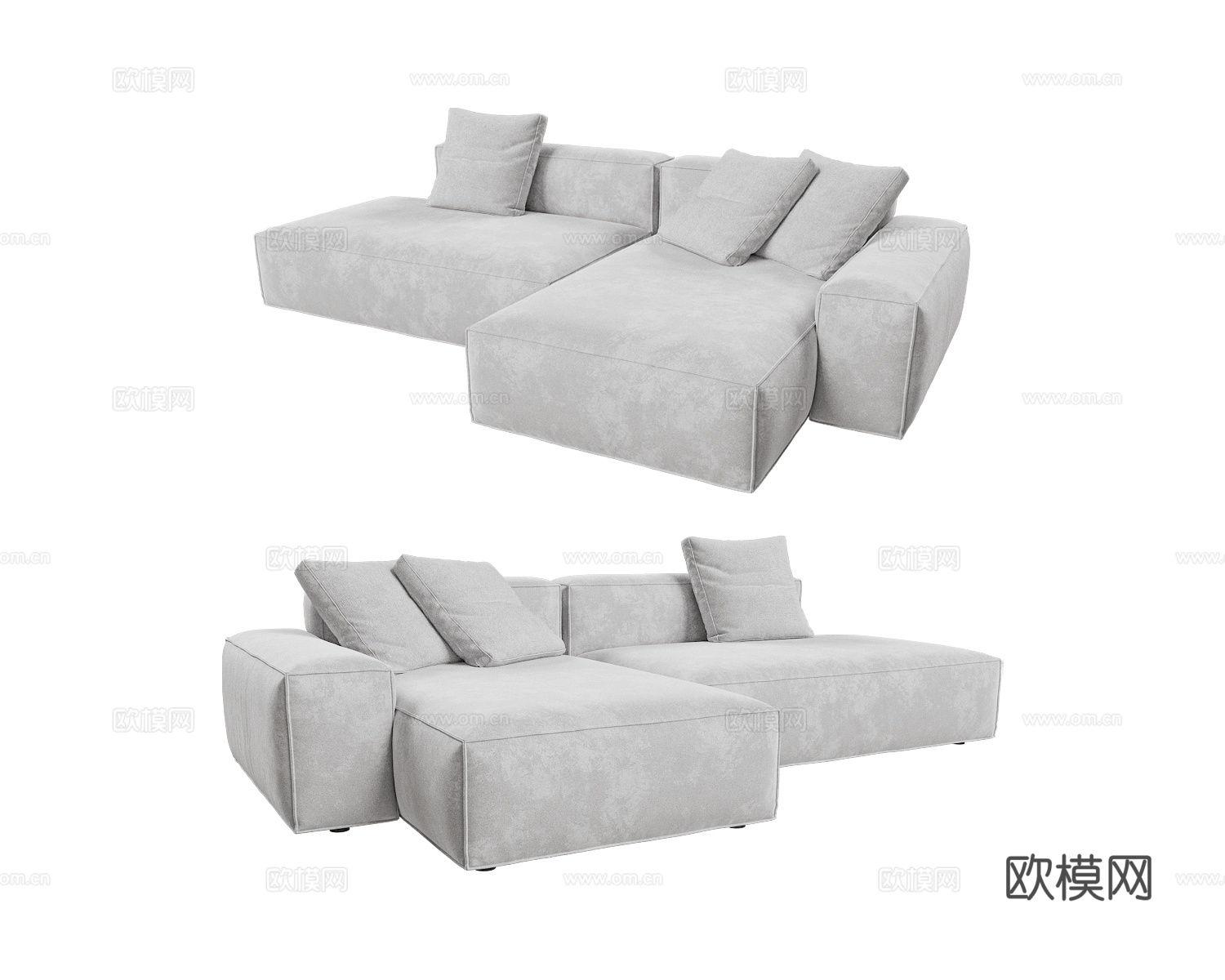 Beds one 转角沙发3d模型下载