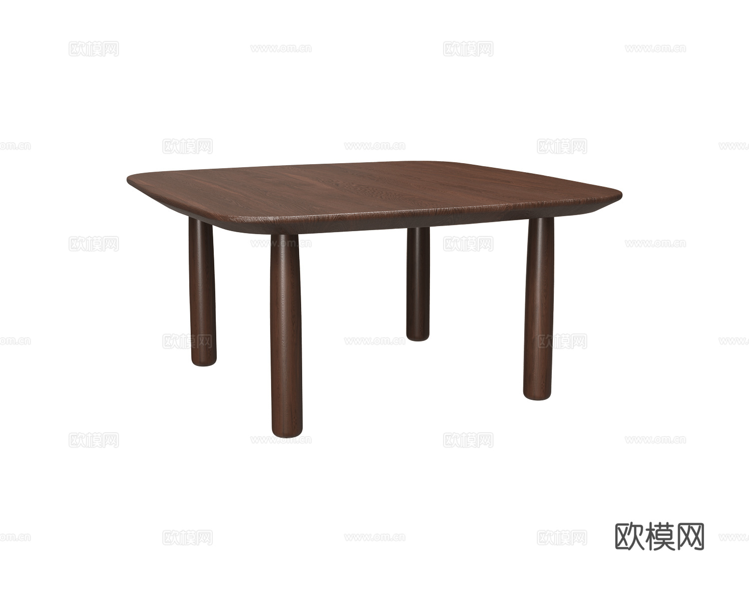 Arbore 原木风 胡桃木餐桌3d模型下载（渲染图1）