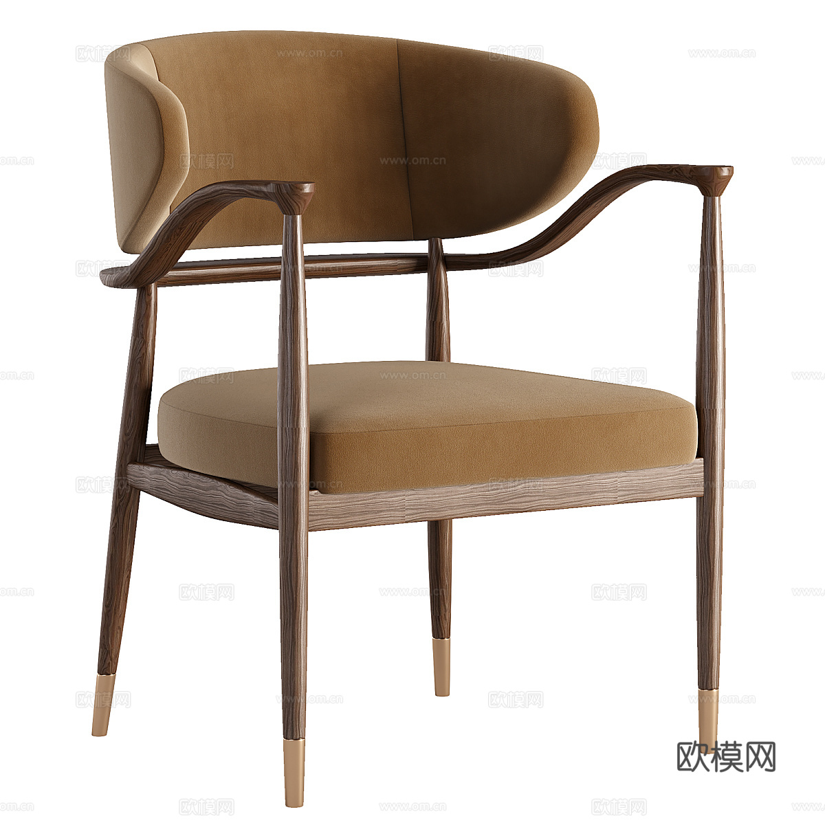 新中式轻奢 Mason 餐椅3d模型下载（渲染图1）