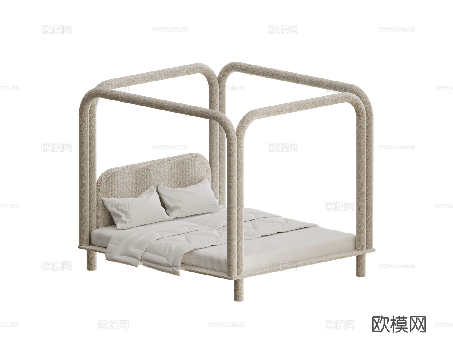DONNA 中古风架子床3d模型下载