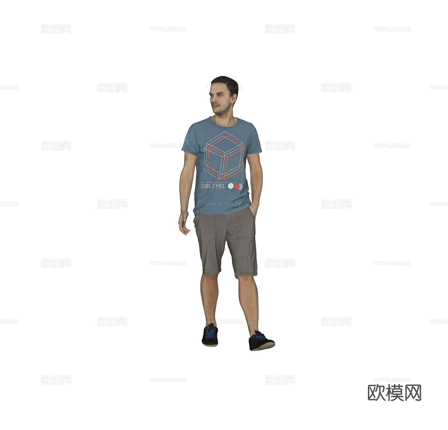 现代人物 三维人物 站姿男人su模型