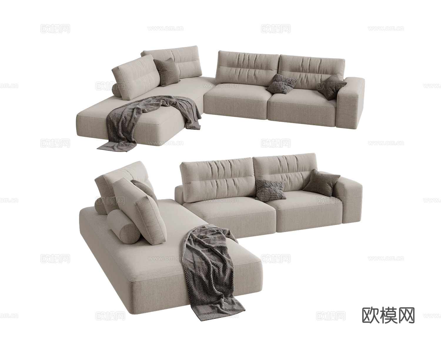 Saba 转角沙发3d模型下载