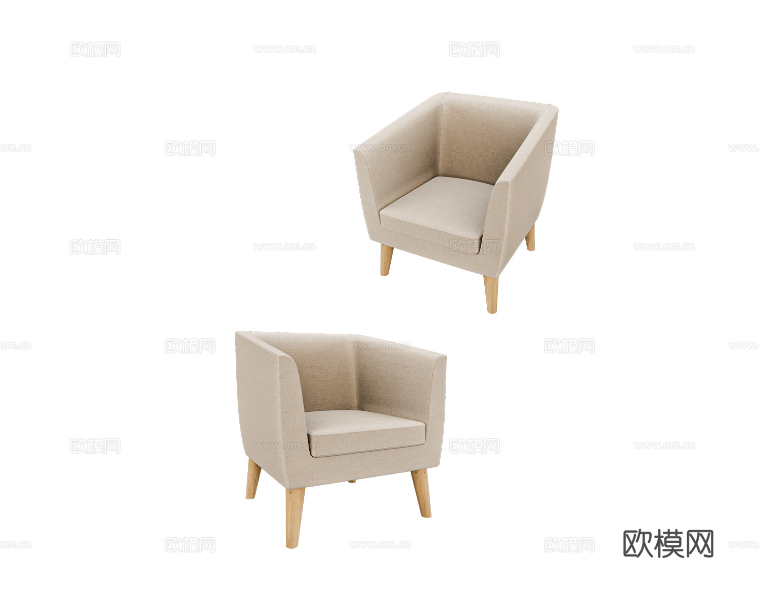 Mirlachev 美式单人沙发3d模型下载