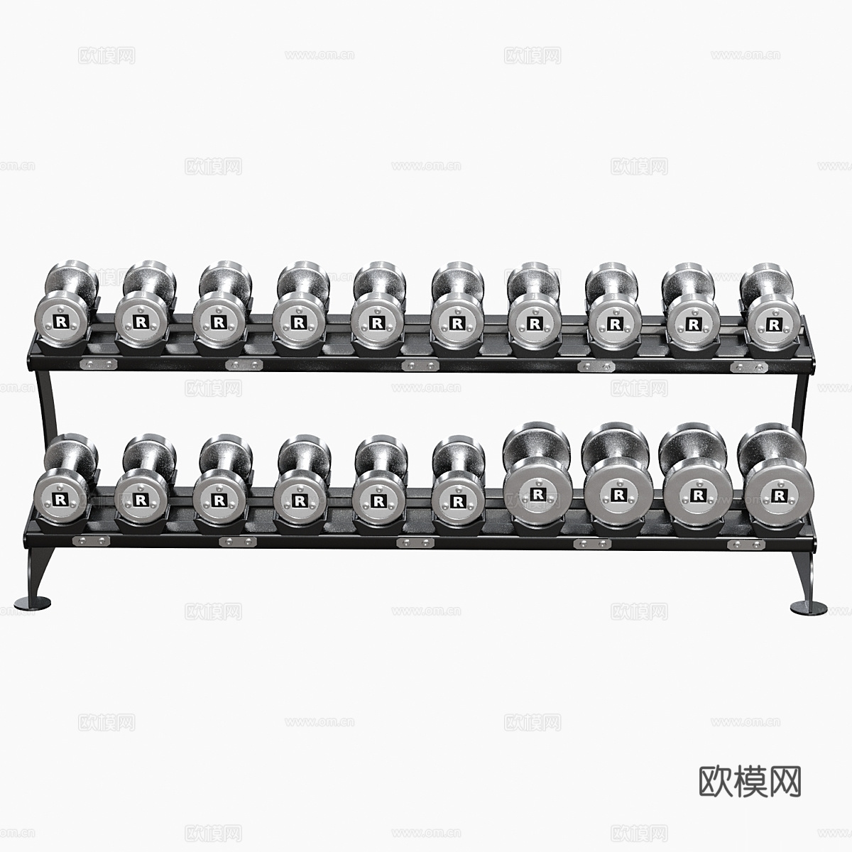 哑铃3d模型下载（渲染图2）