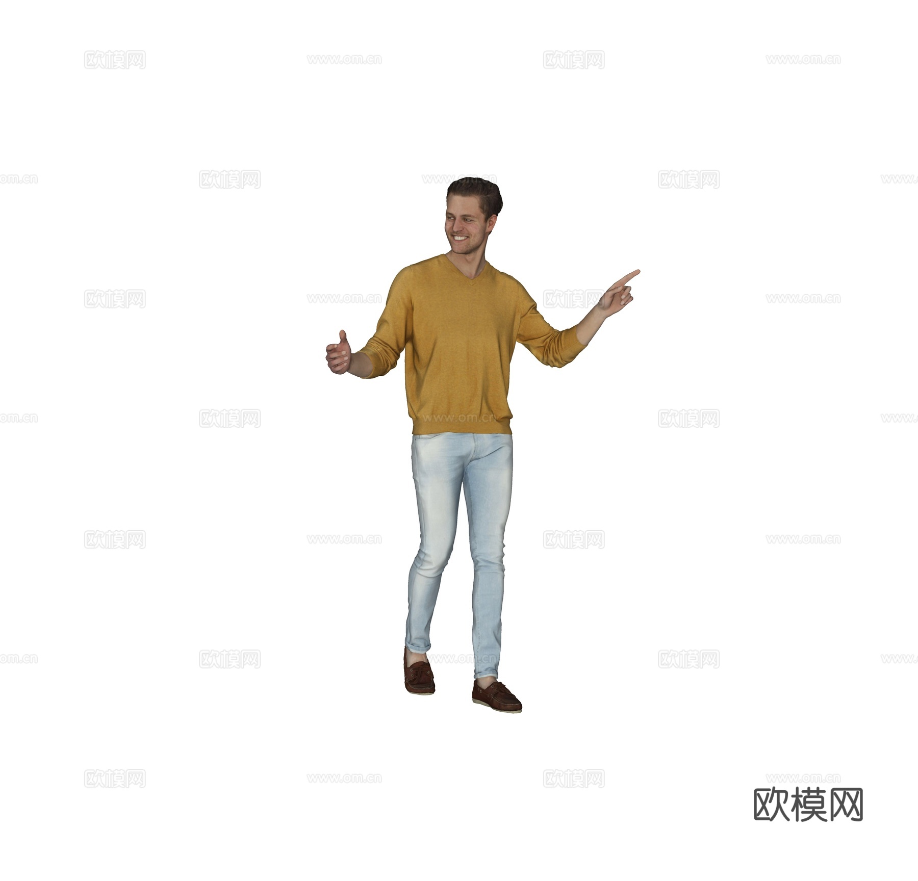 现代人物 三维人物 站姿男人su模型
