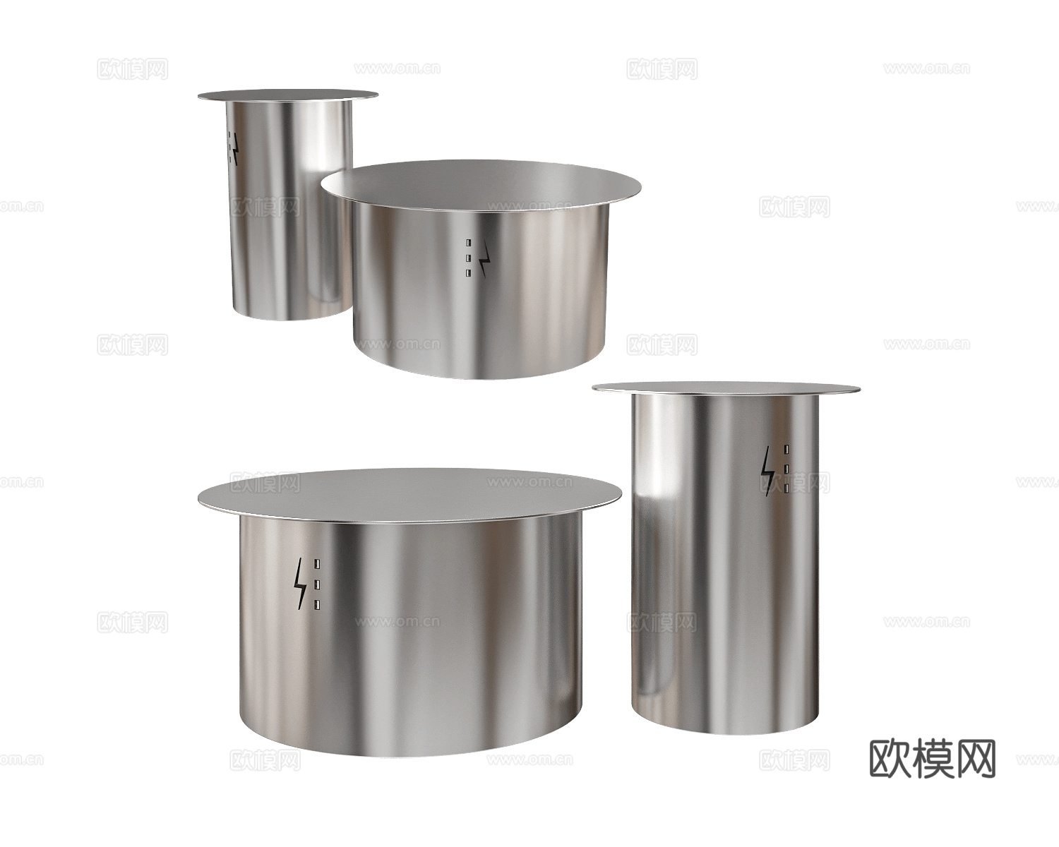 CORE objects 不锈钢茶几 圆几3d模型下载