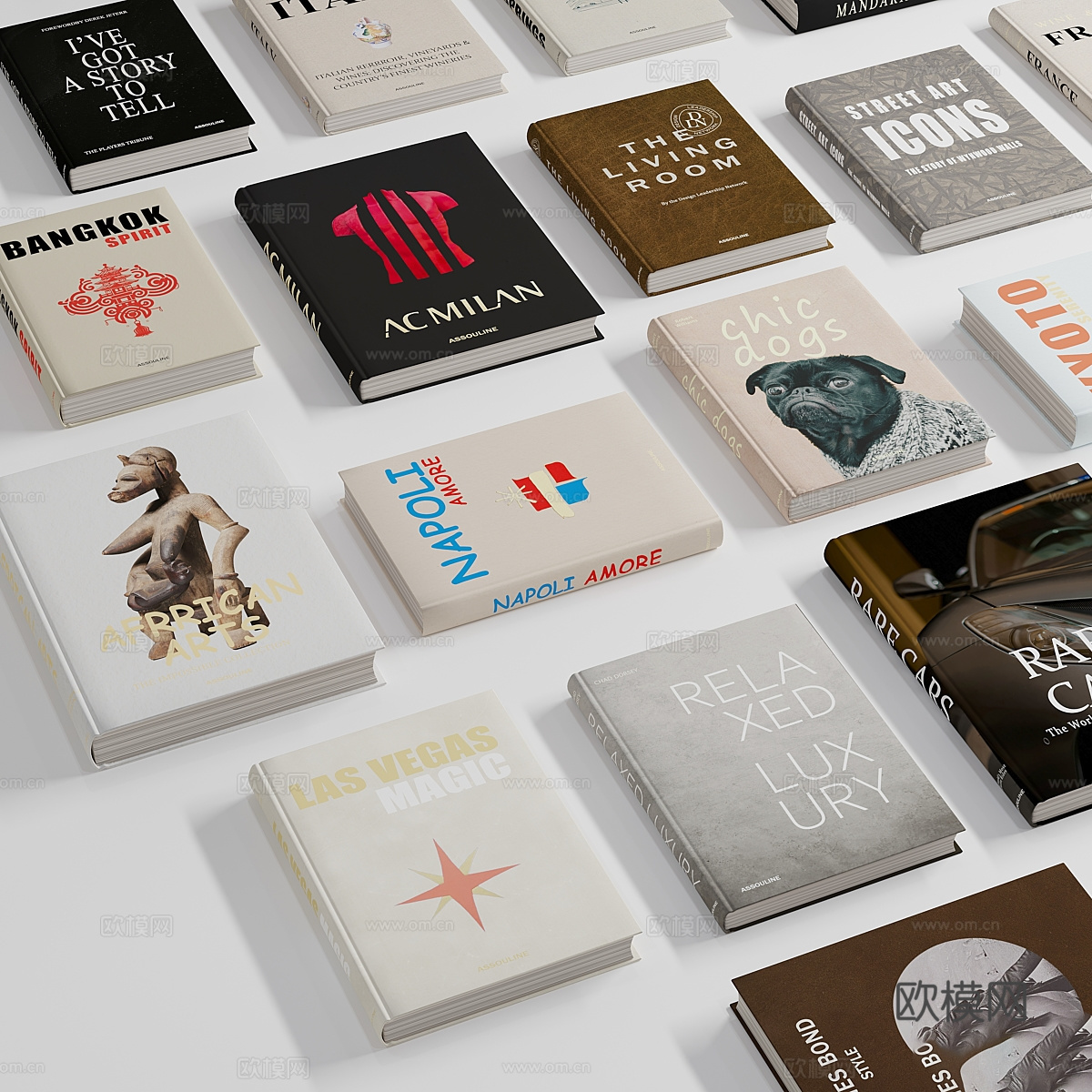 书籍组合3d模型下载（渲染图3）