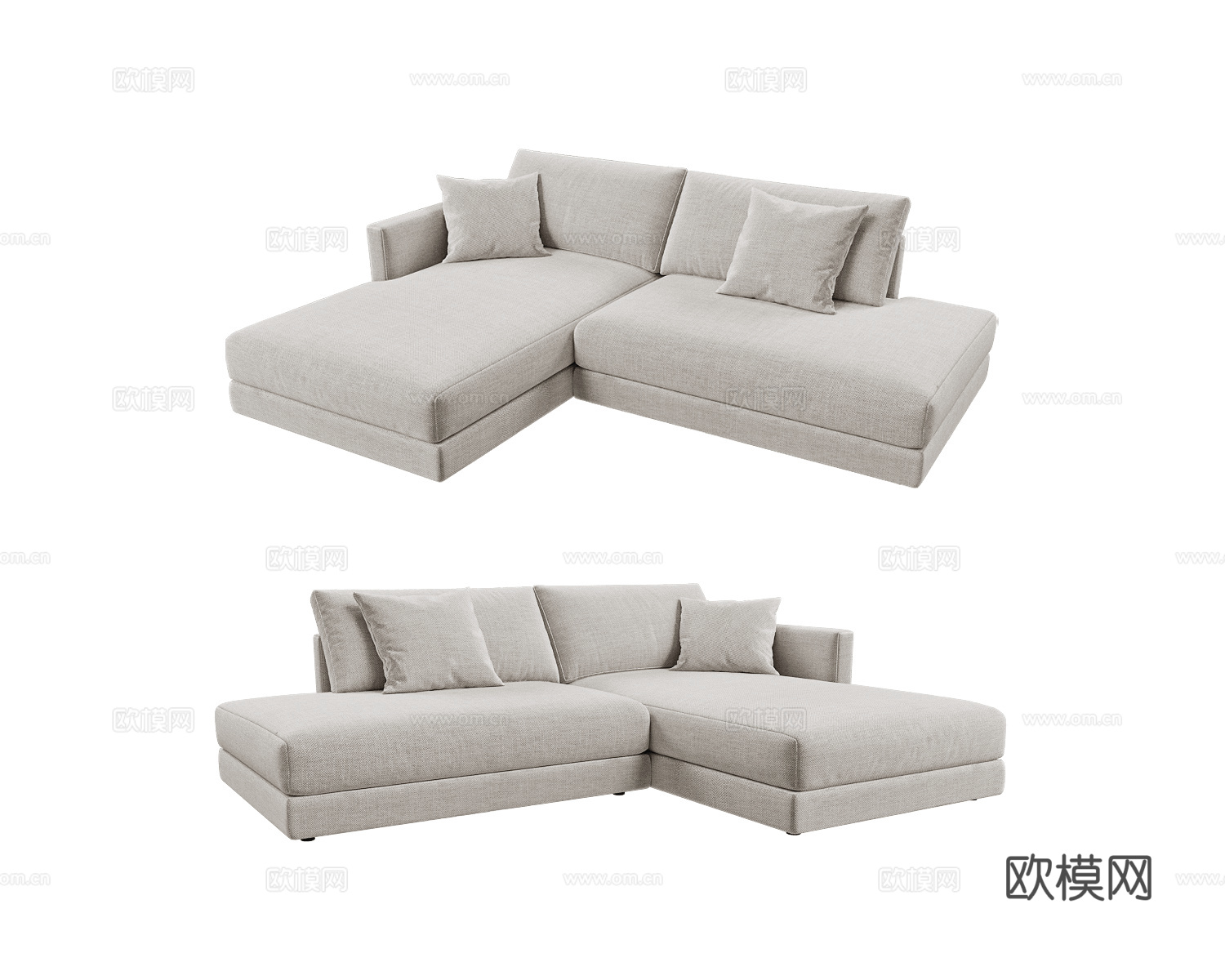 Beds one 转角沙发3d模型下载