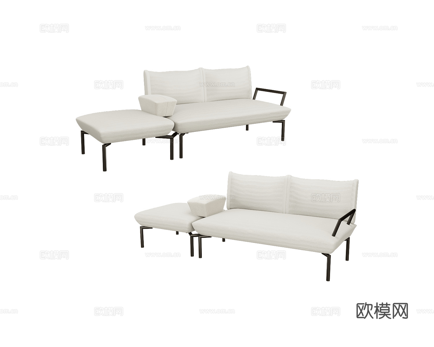 Sancal 贵妃椅 双人长椅3d模型下载（渲染图2）