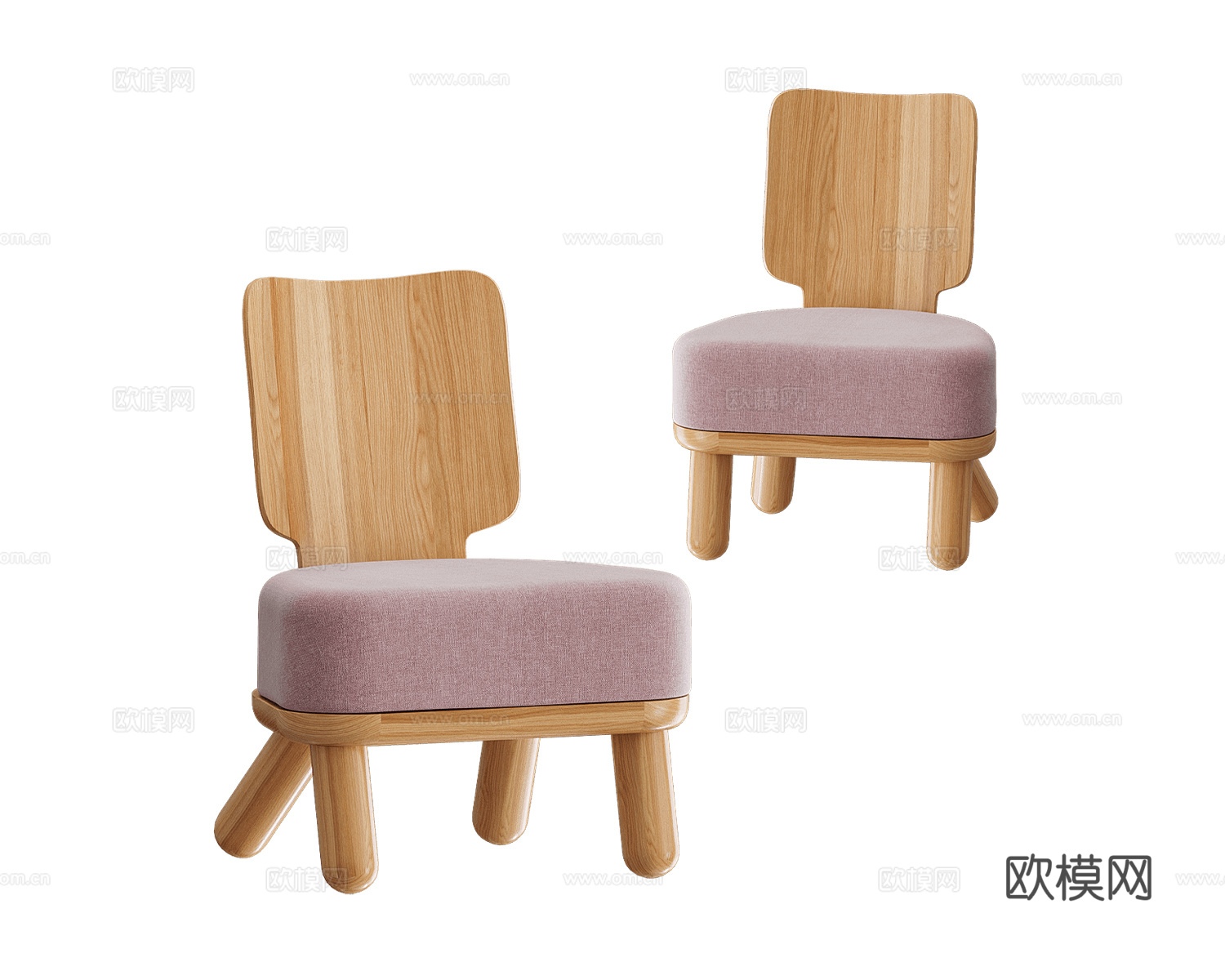 Yaratam Design 原木风餐椅3d模型下载