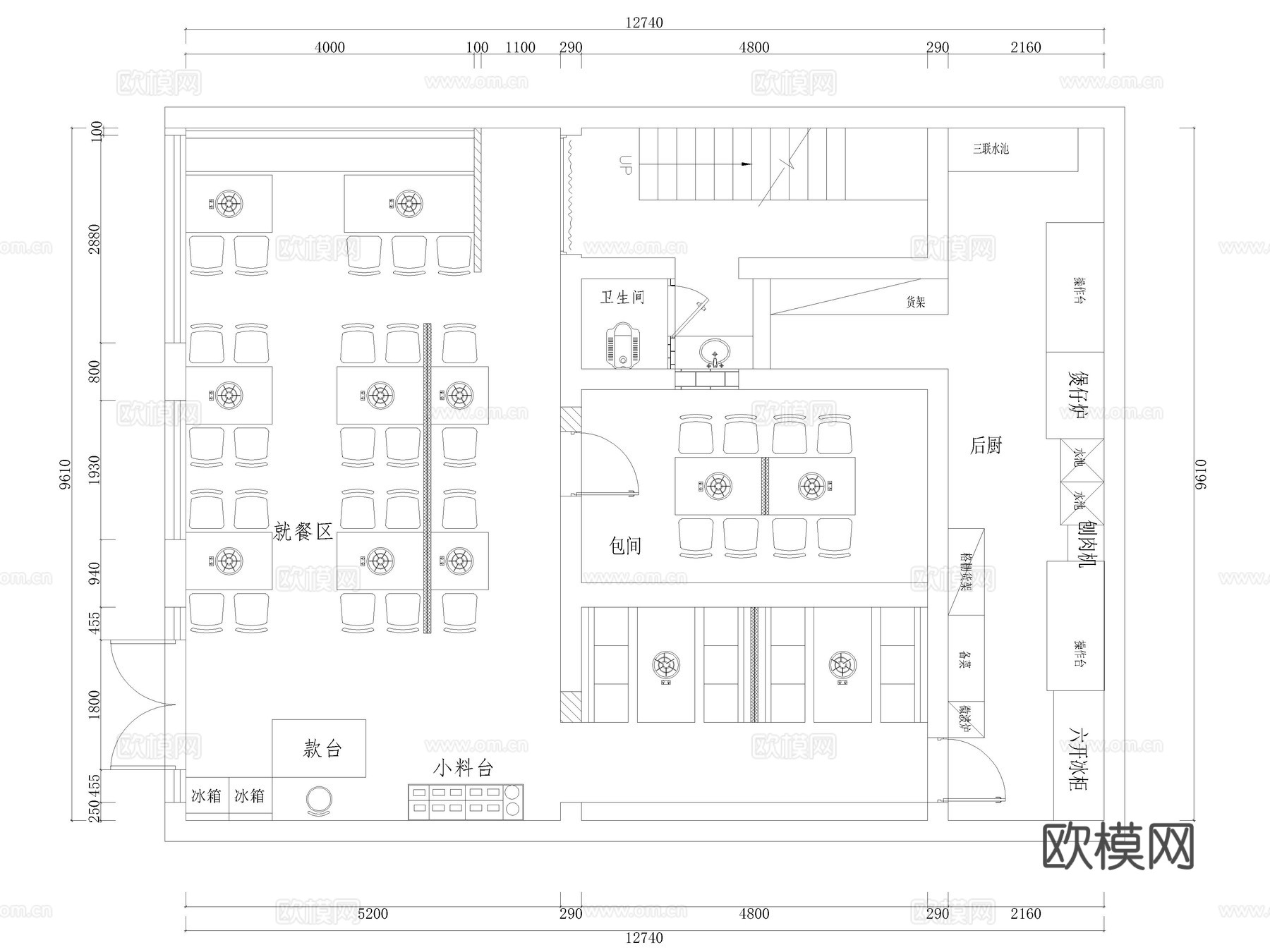 40套烧烤店烤肉店餐厅CAD施工图cad施工图