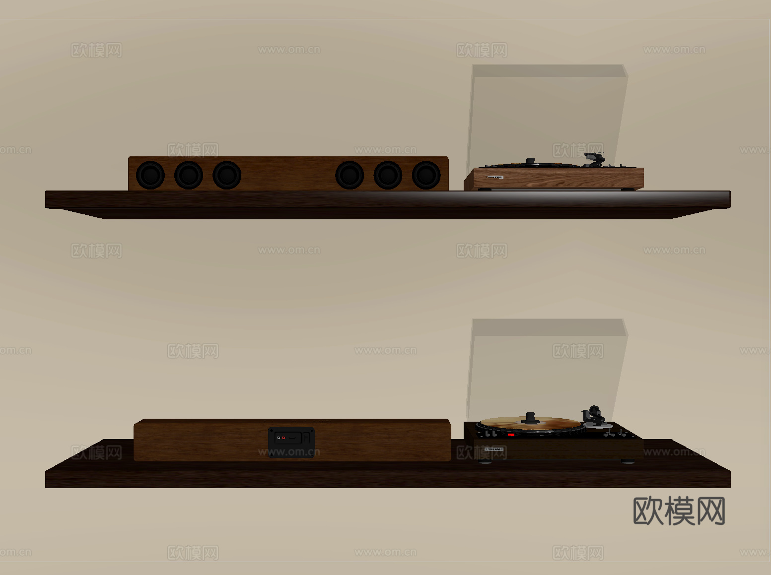 中古风音响  唱片机su模型
