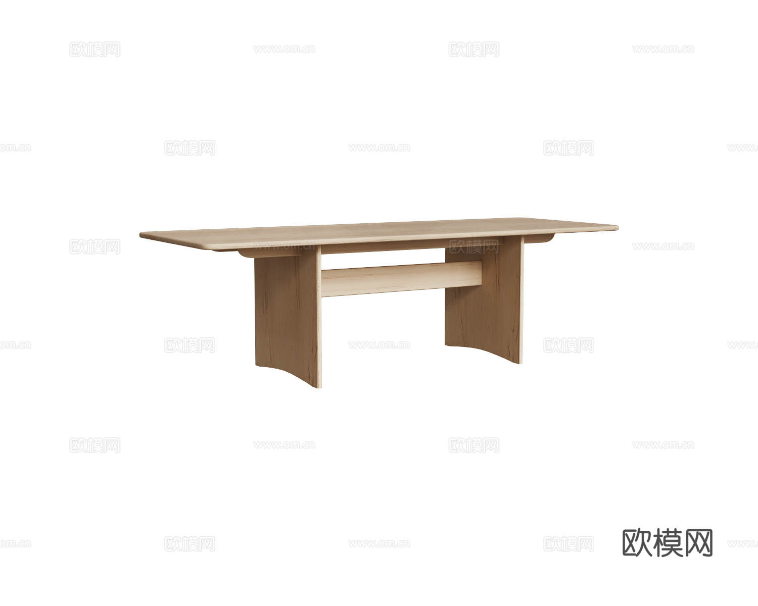 Stolab 原木风餐桌3d模型下载（渲染图2）