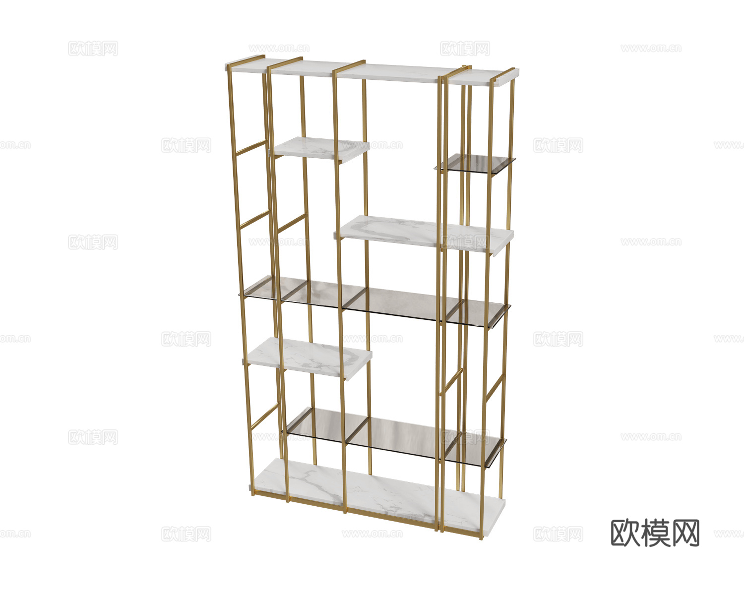 Paolo Castelli 轻奢书架 置物架3d模型下载（渲染图1）