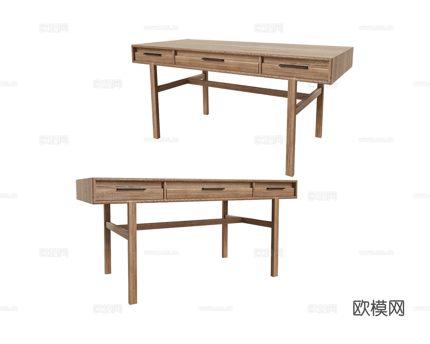 Dantone Home 原木风书桌3d模型下载