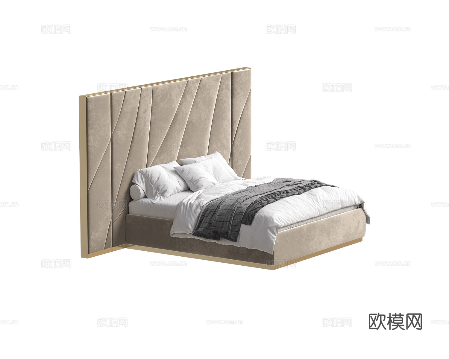 Paolo Castelli 意式高背双人床3d模型下载