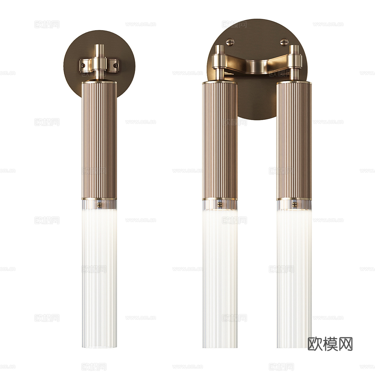 现代轻奢水槽双壁灯3d模型下载（渲染图2）