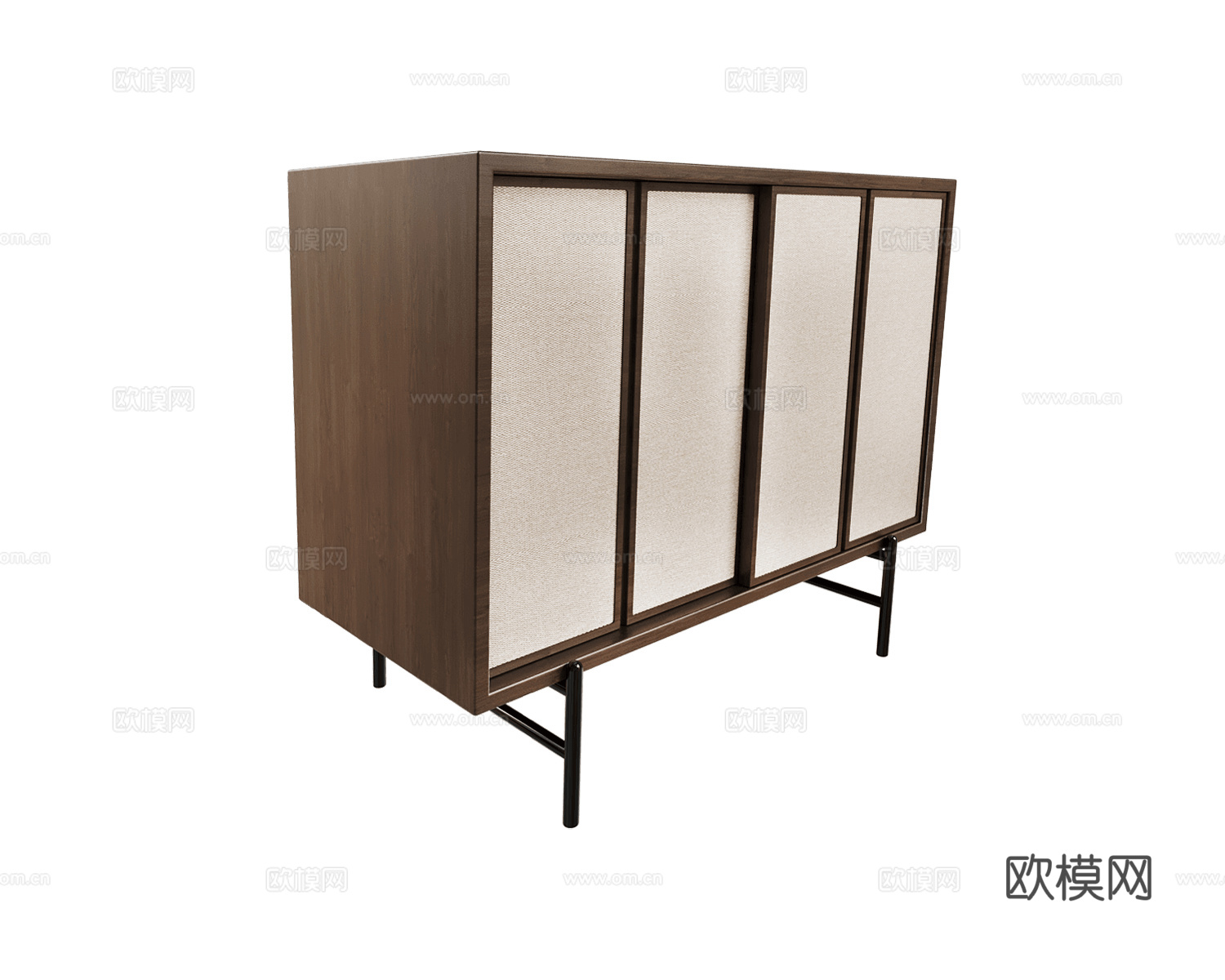 L.Ercolani 原木风餐边柜3d模型下载（渲染图1）