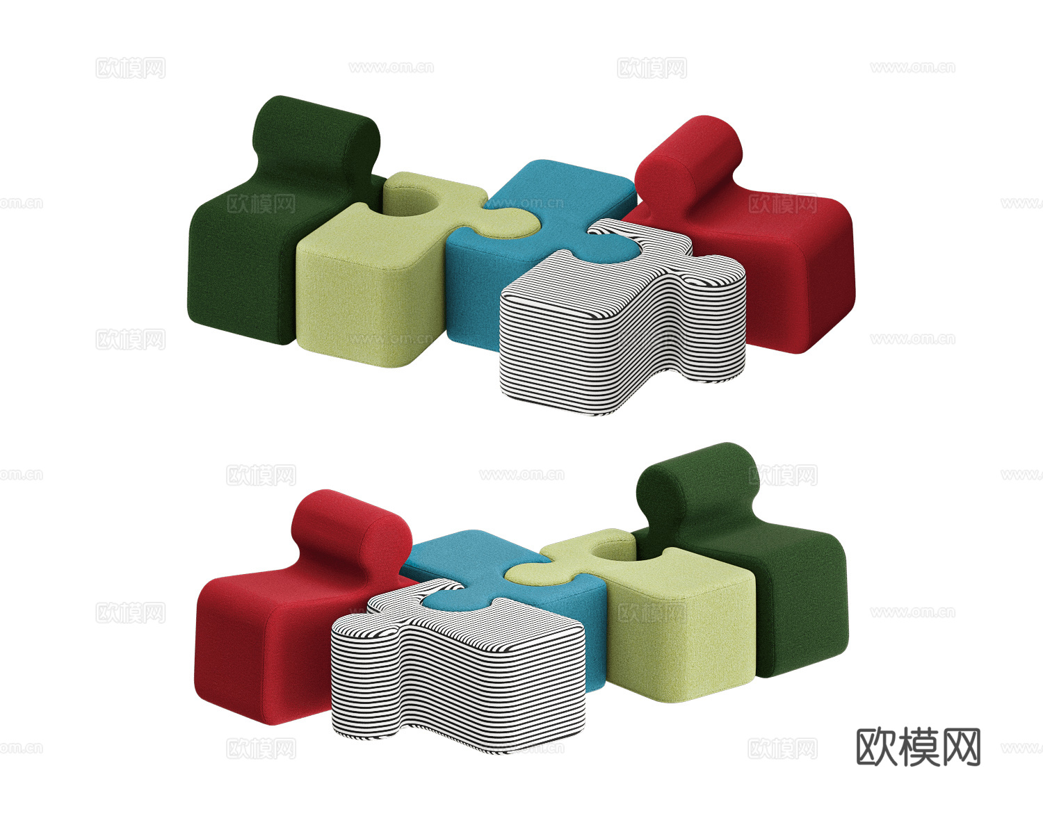 DONNA 拼图沙发3d模型下载