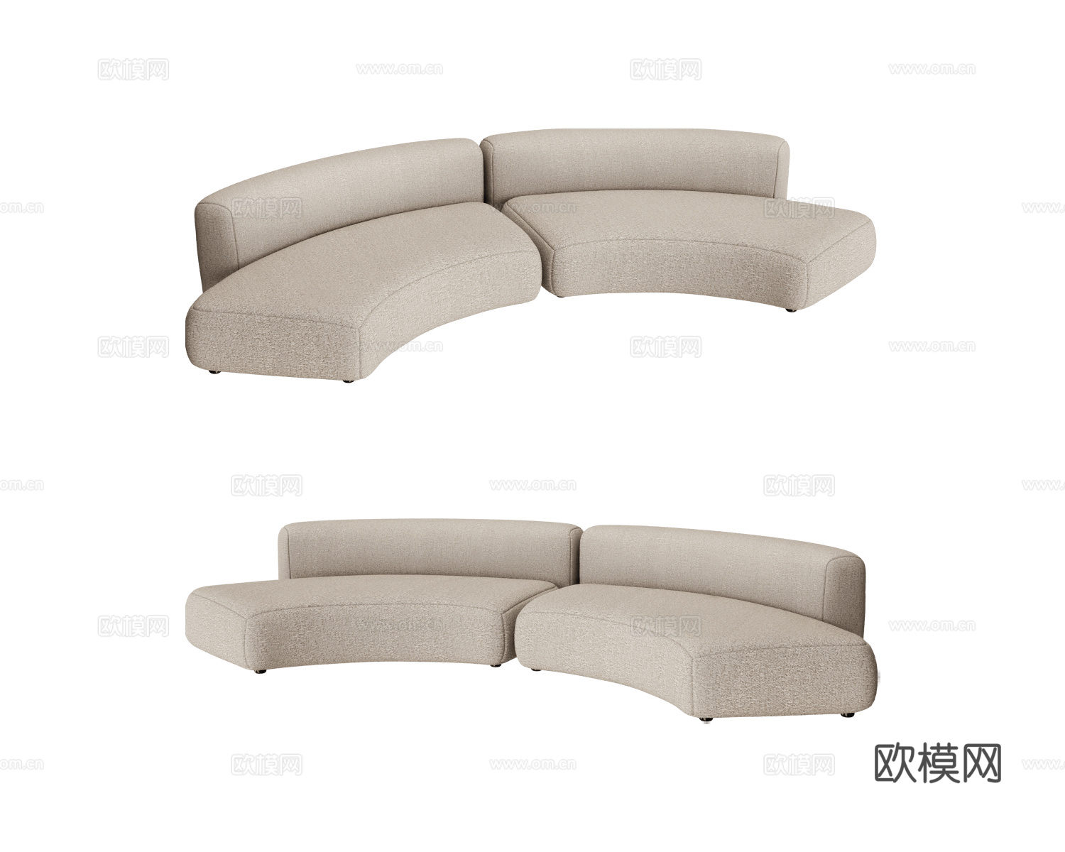 MDF Italia 弧形沙发3d模型下载