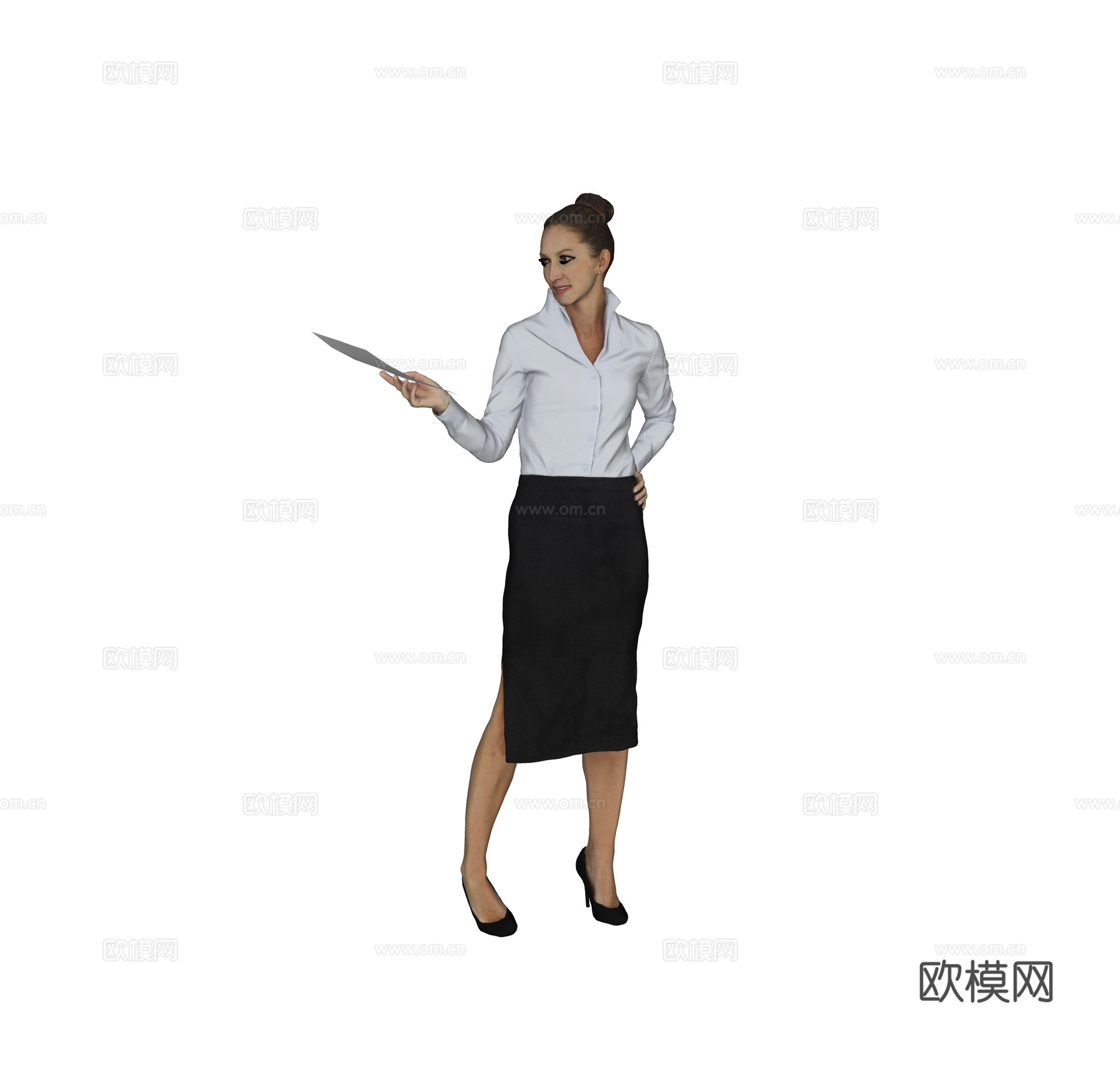 现代人物 三维人物 白领女人su模型