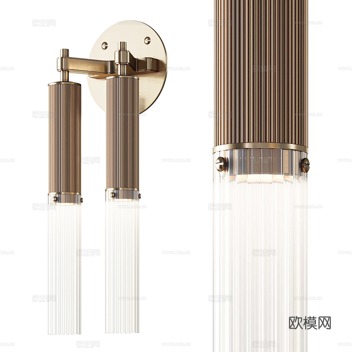 现代轻奢水槽双壁灯3d模型下载（渲染图3）