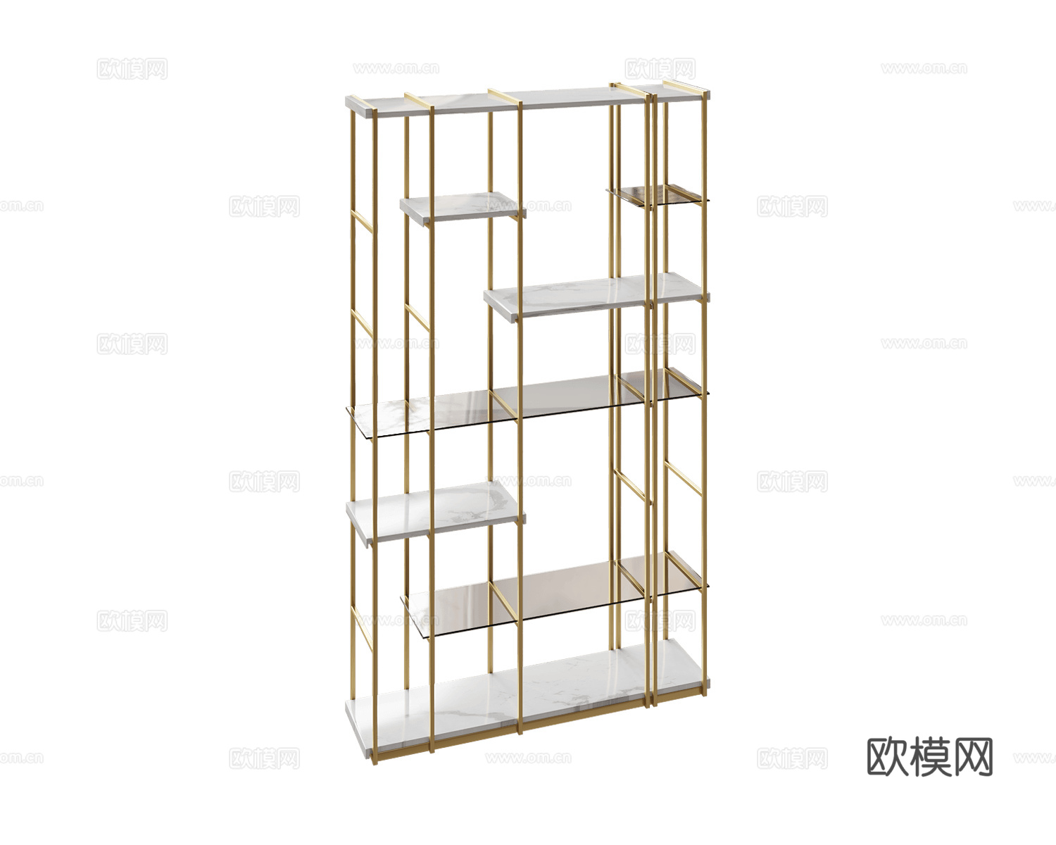 Paolo Castelli 轻奢书架 置物架3d模型下载（渲染图2）